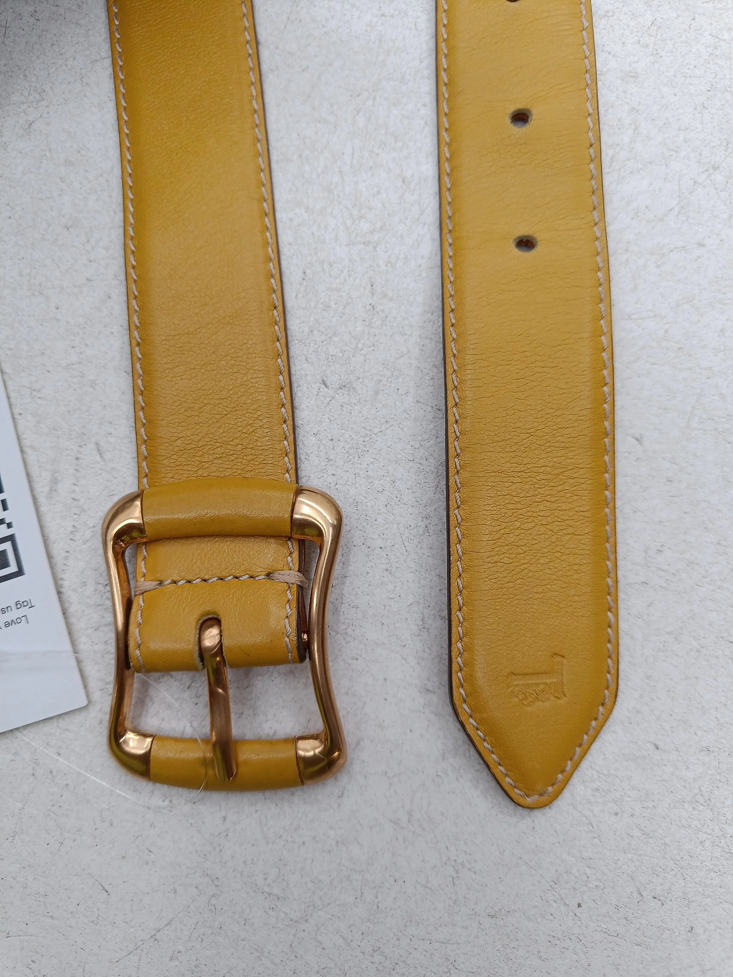 Tod's Men's Belt Yellow 100% Leather Dress Belt - Image 3
