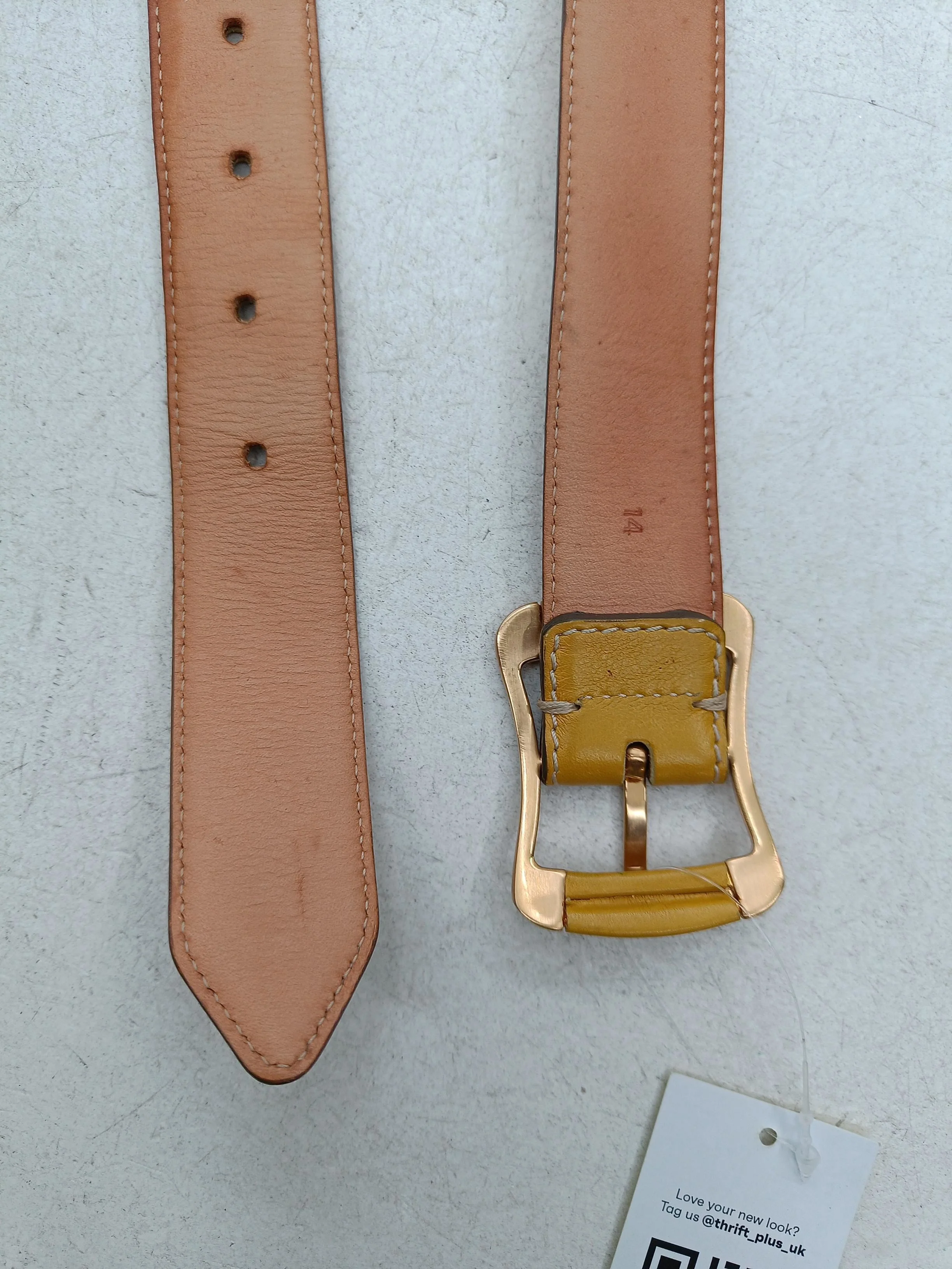 Tod's Men's Belt Yellow 100% Leather Dress Belt - Image 4