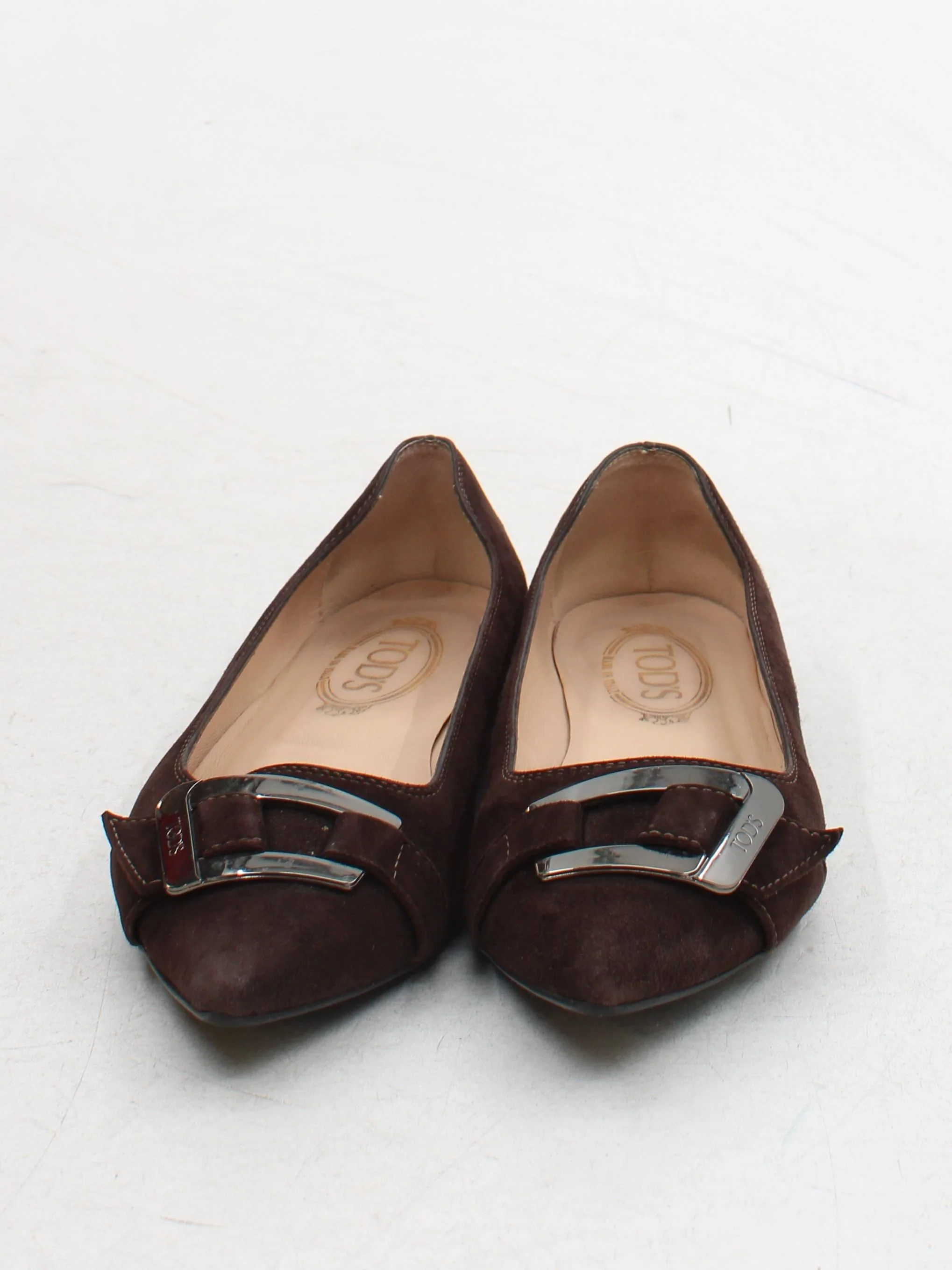Tod's Women's Flat Shoes UK 5.5 Brown 100% Suede Ballet - Image 2