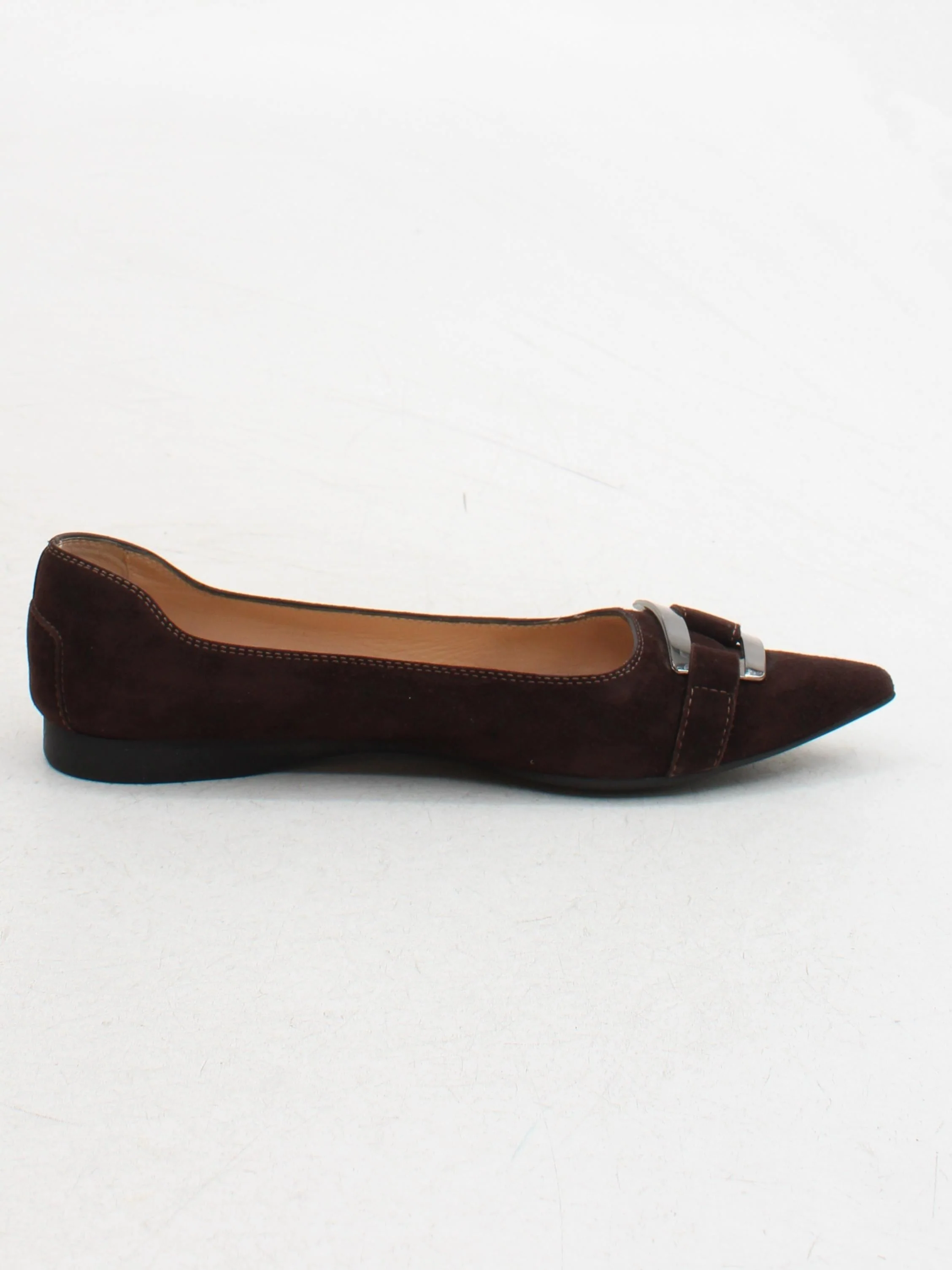 Tod's Women's Flat Shoes UK 5.5 Brown 100% Suede Ballet - Image 5