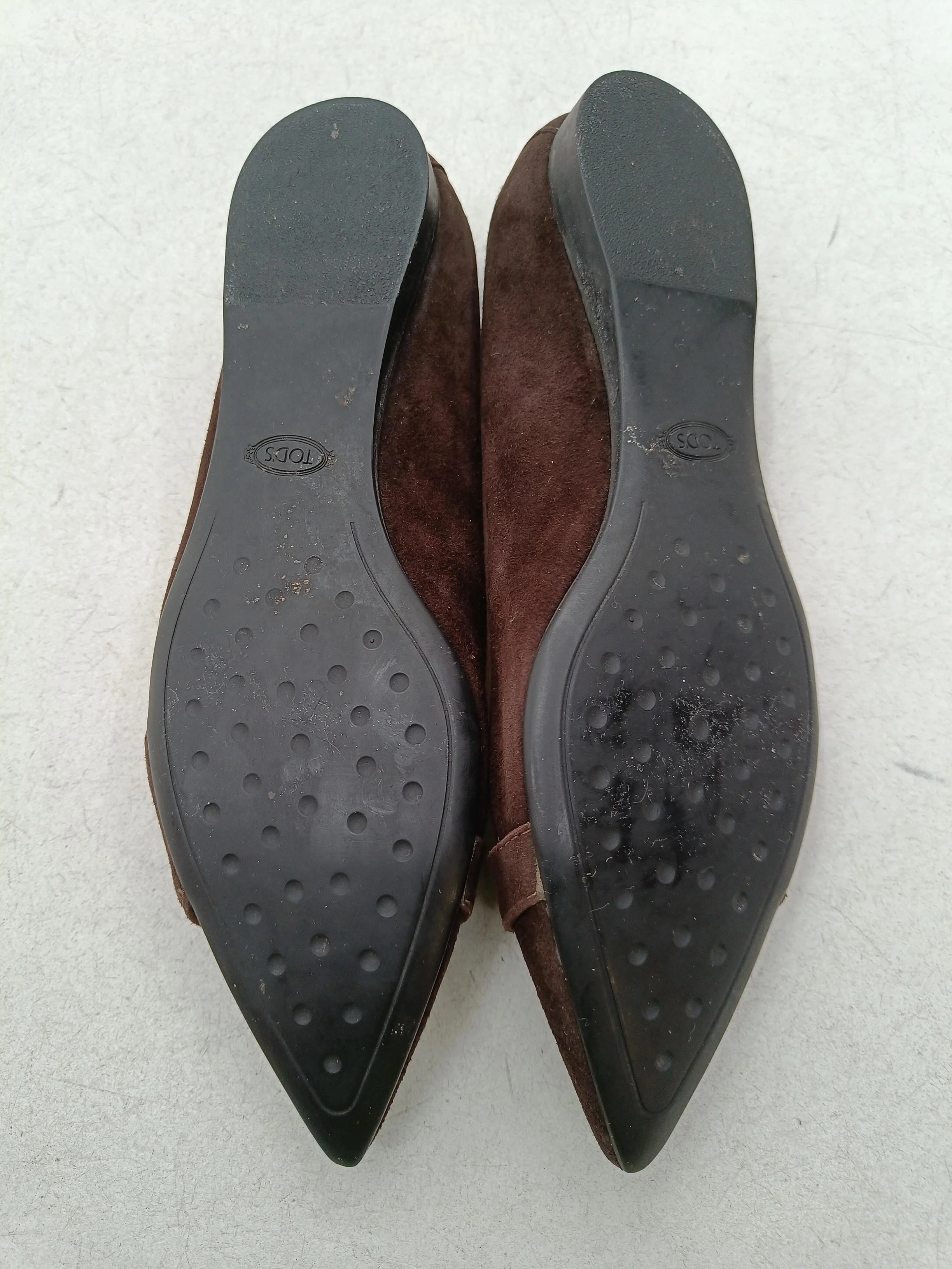Tod's Women's Flat Shoes UK 5.5 Brown 100% Suede Ballet - Image 7