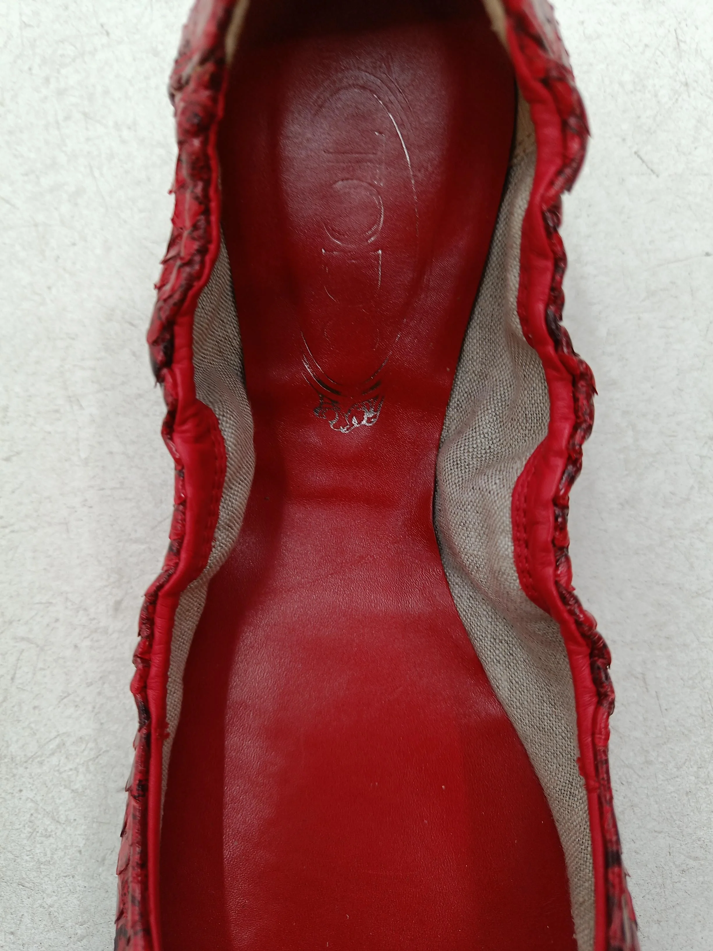 Tod's Women's Flat Shoes UK 6 Red Animal Print Leather with Suede, Other Ballet - Image 6