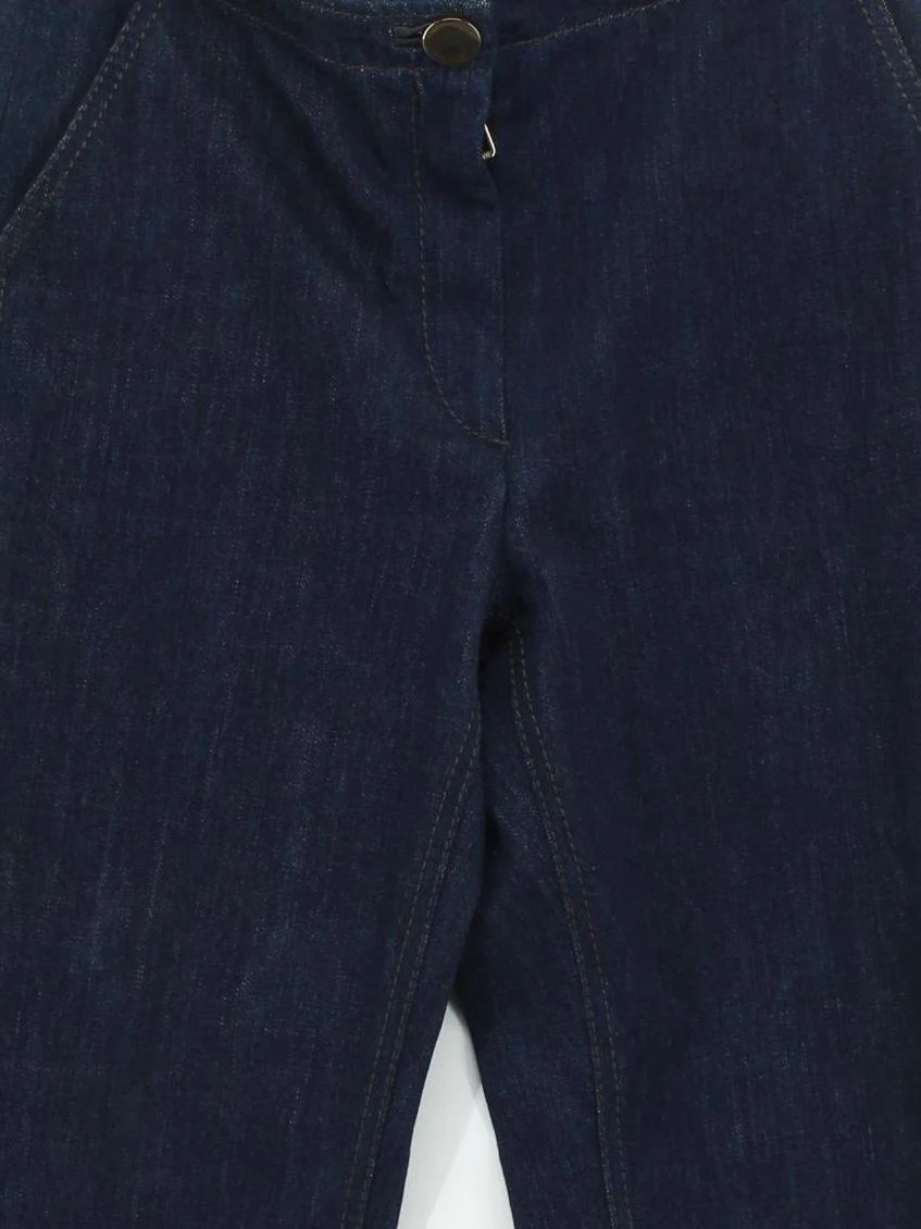 Tod's Women's Trousers UK 10 Blue 100% Cotton Wide-Leg Chino - Image 3