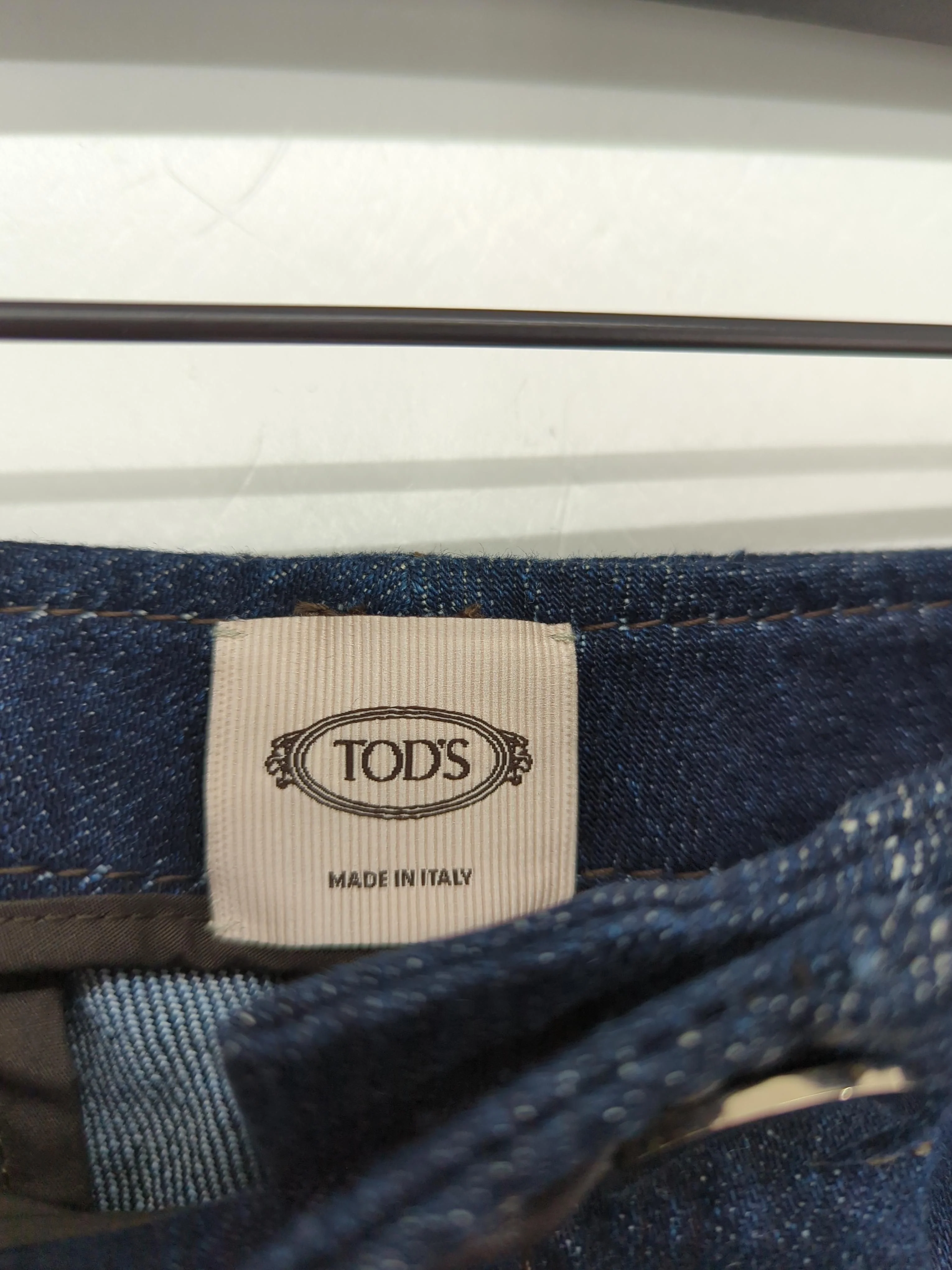 Tod's Women's Trousers UK 10 Blue 100% Cotton Wide-Leg Chino - Image 6