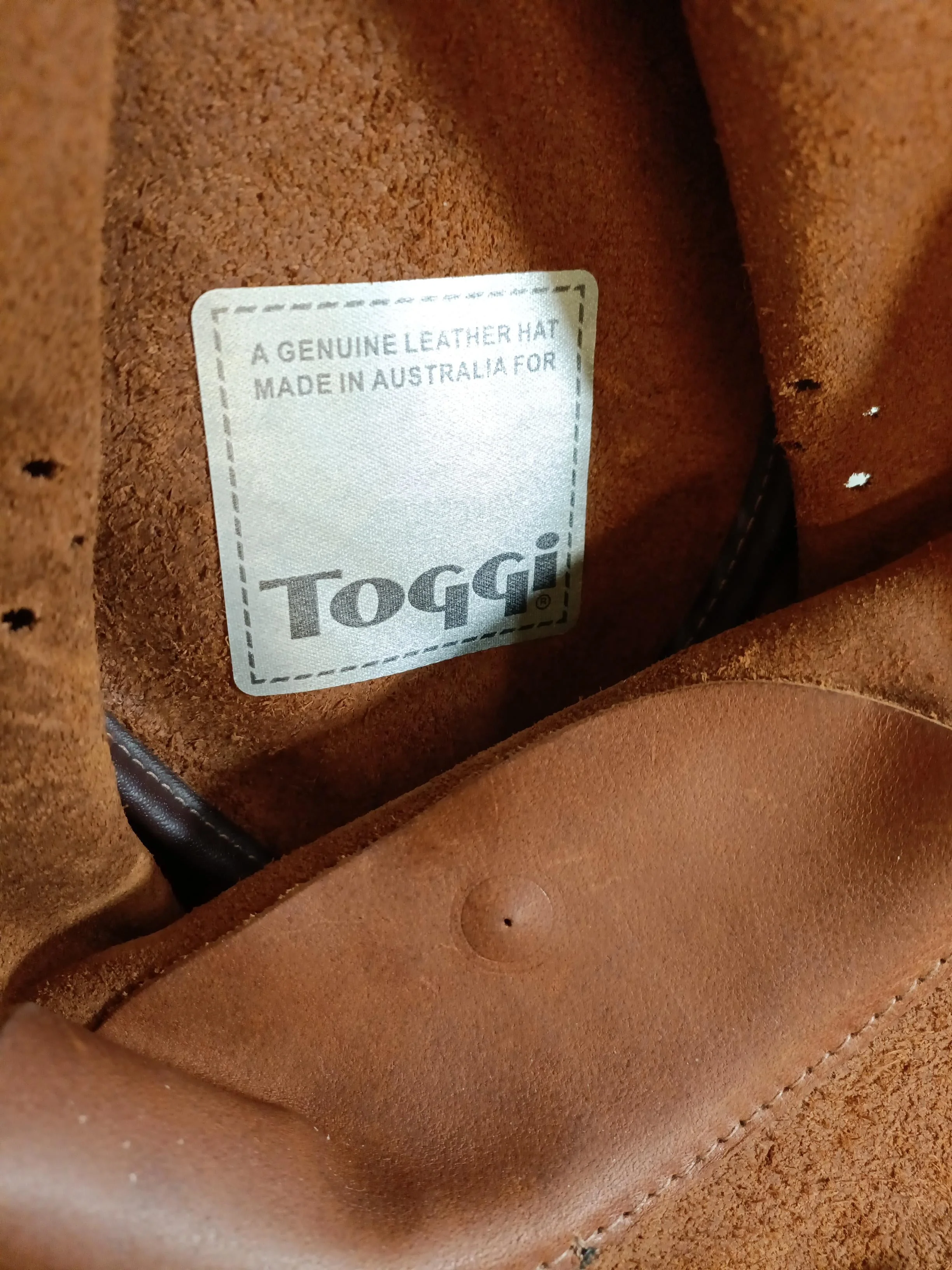 Toggi Men's Hat L Tan 100% Leather Bucket Hat - Image 5