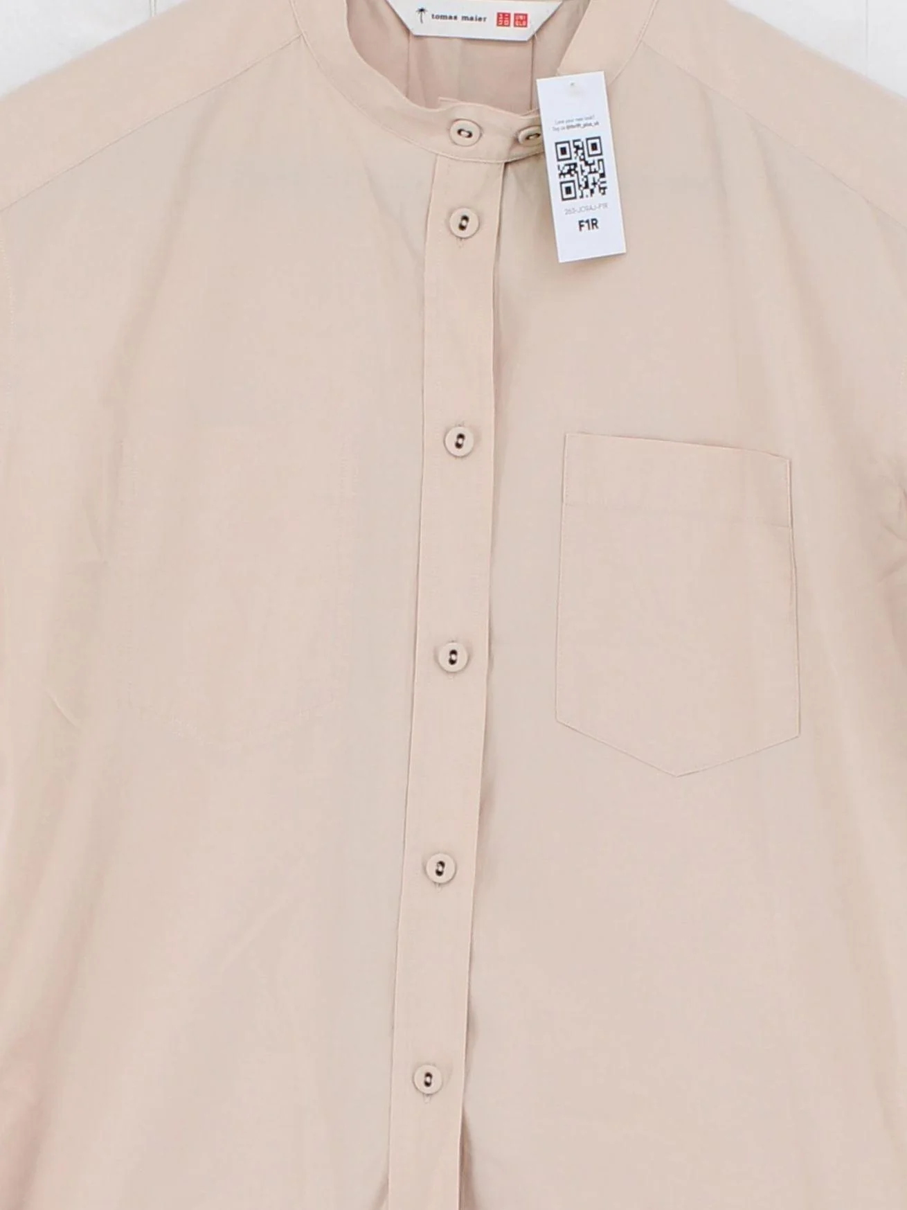 Tomas Maier & Uniqlo Men's Shirt S Tan 100% Cotton Basic - Image 3