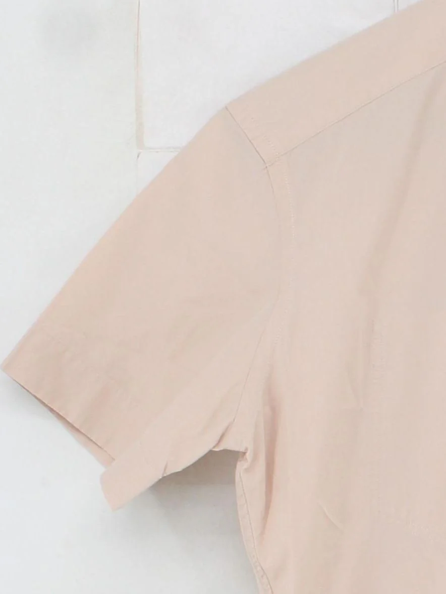 Tomas Maier & Uniqlo Men's Shirt S Tan 100% Cotton Basic - Image 4