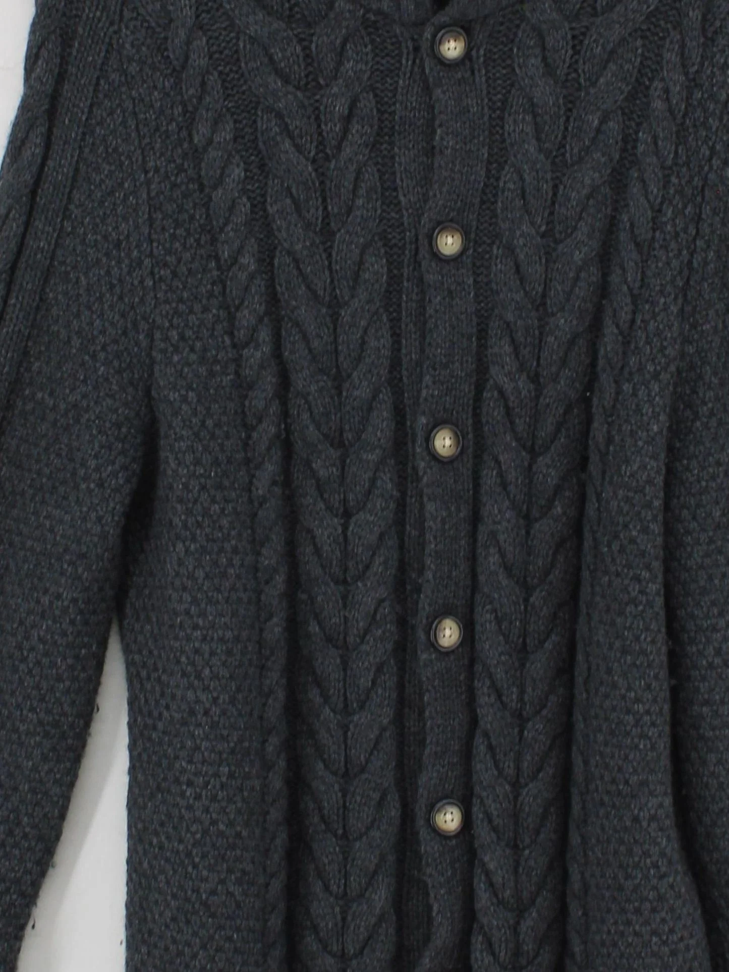 Tommy Hilfiger Men's Cardigan M Grey 100% Wool Collared Cardigan - Image 3