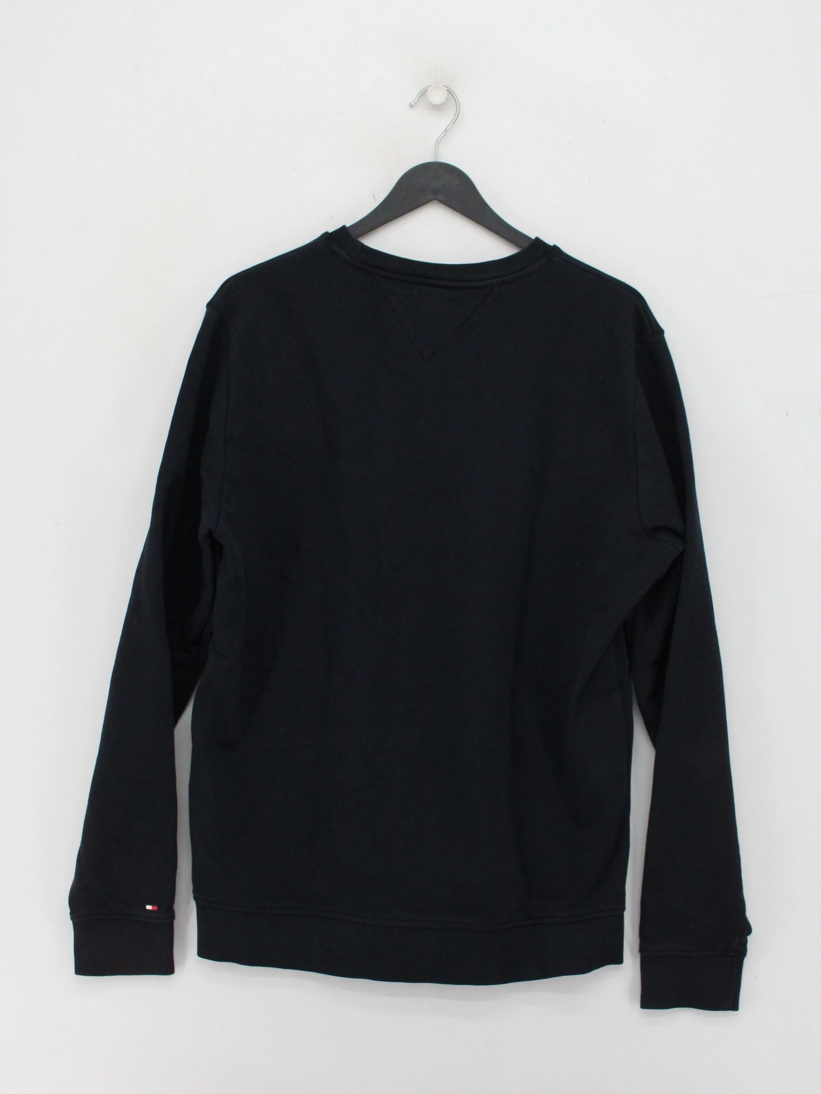Tommy Hilfiger Men's Hoodie L Black Graphic 100% Cotton Pullover - Image 2