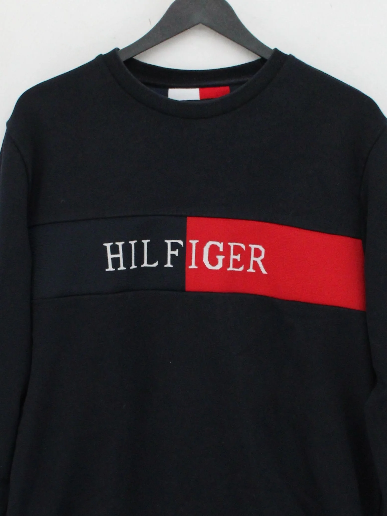 Tommy Hilfiger Men's Hoodie L Black Graphic 100% Cotton Pullover - Image 3