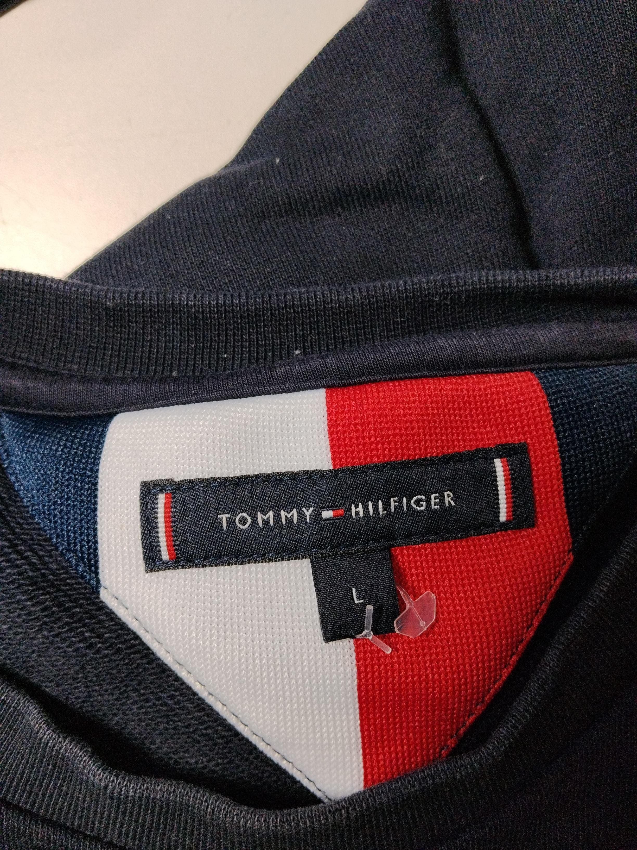 Tommy Hilfiger Men's Hoodie L Black Graphic 100% Cotton Pullover - Image 5