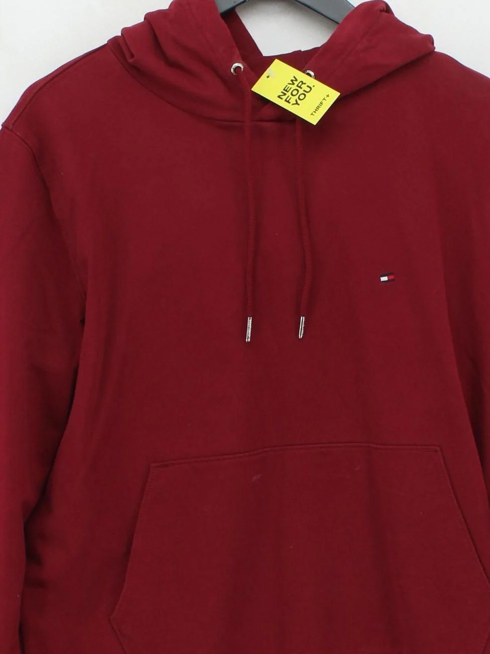 Tommy Hilfiger Men's Hoodie L Red Cotton with Elastane Pullover - Image 3