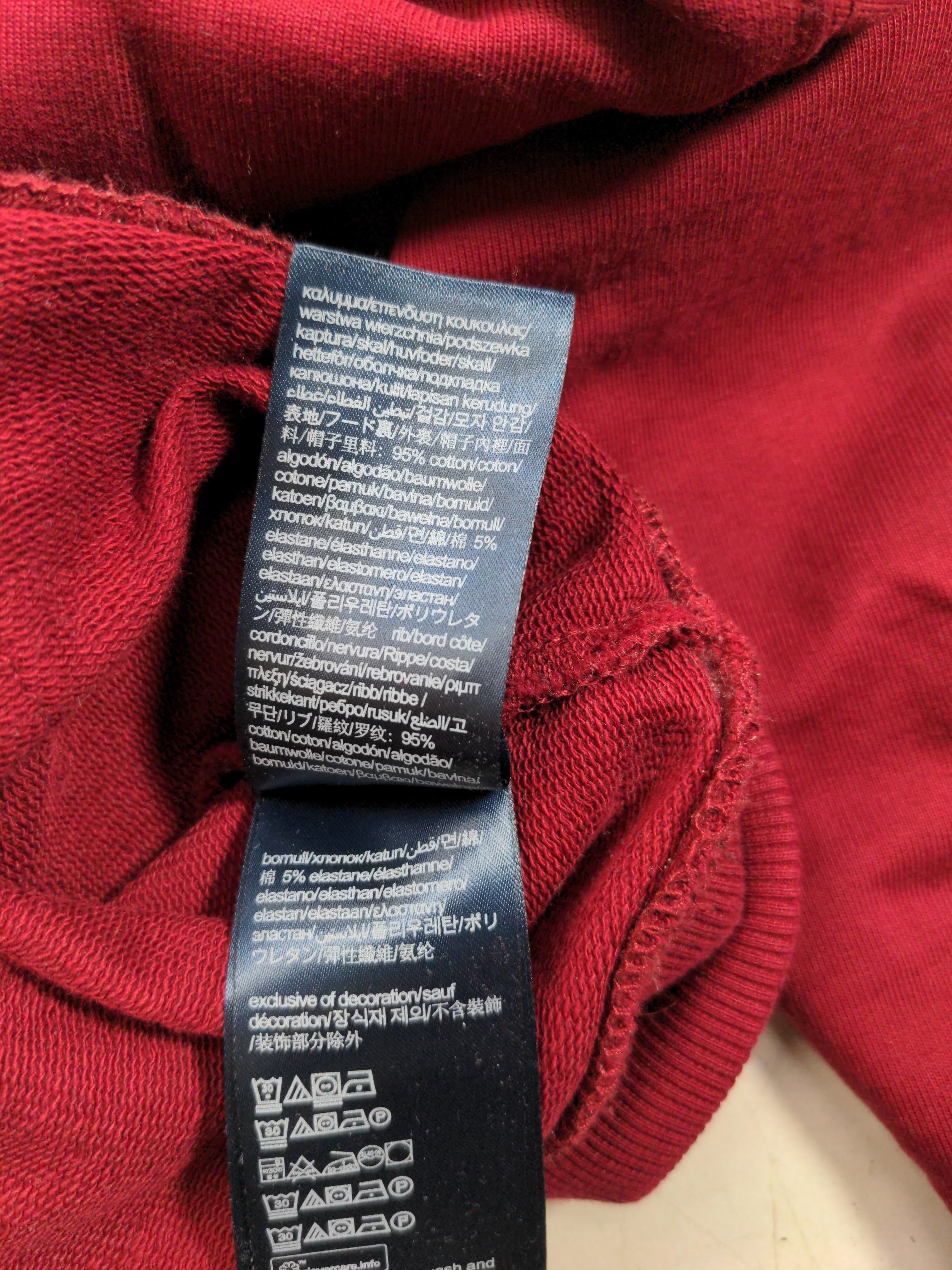 Tommy Hilfiger Men's Hoodie L Red Cotton with Elastane Pullover - Image 7