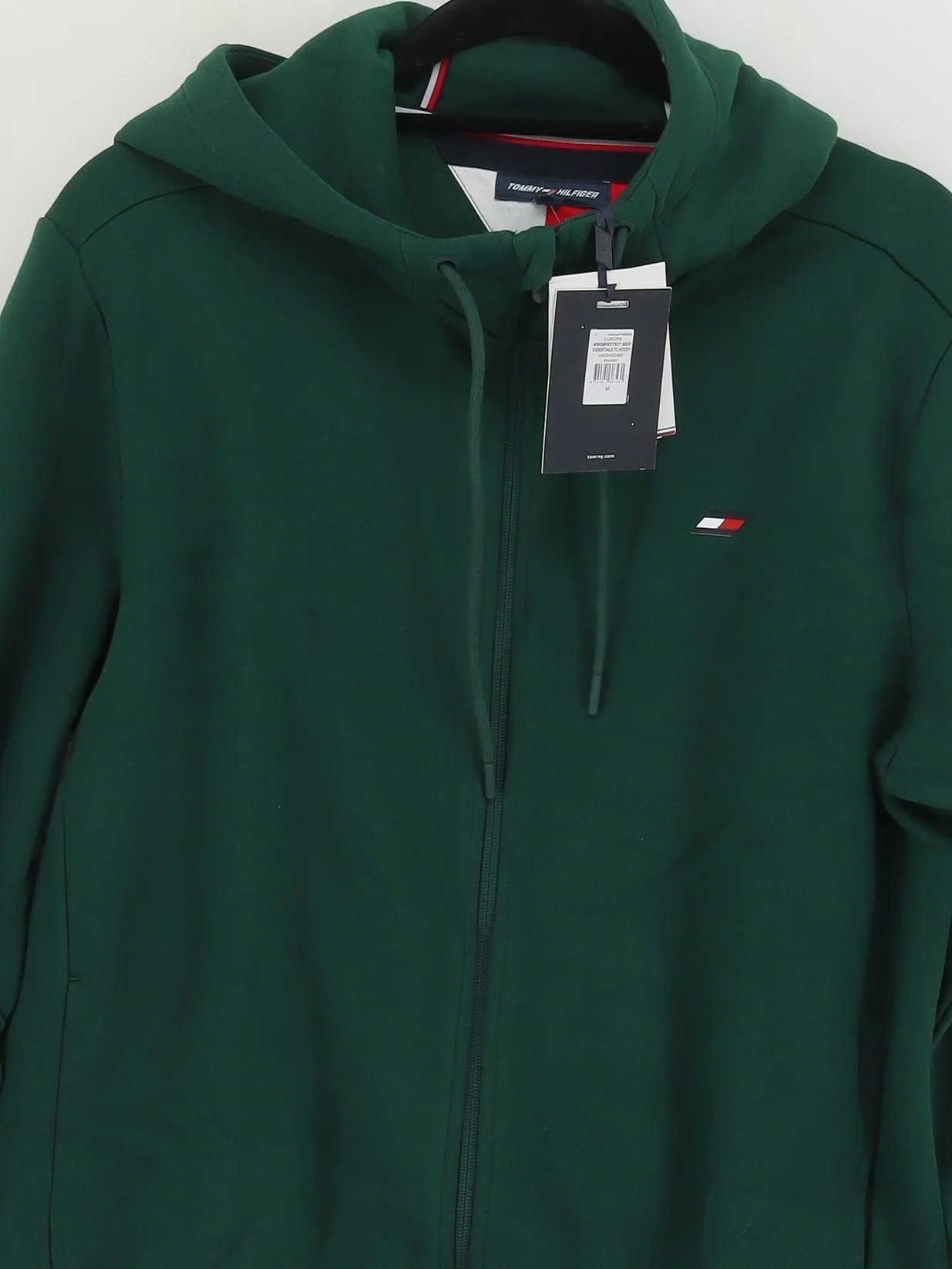 Tommy Hilfiger Men's Hoodie M Green Cotton with Polyester Full Zip New with tags - Image 3