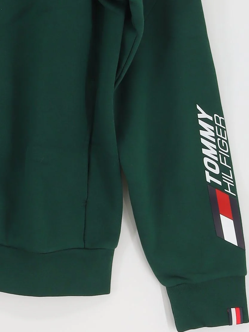 Tommy Hilfiger Men's Hoodie M Green Cotton with Polyester Full Zip New with tags - Image 4