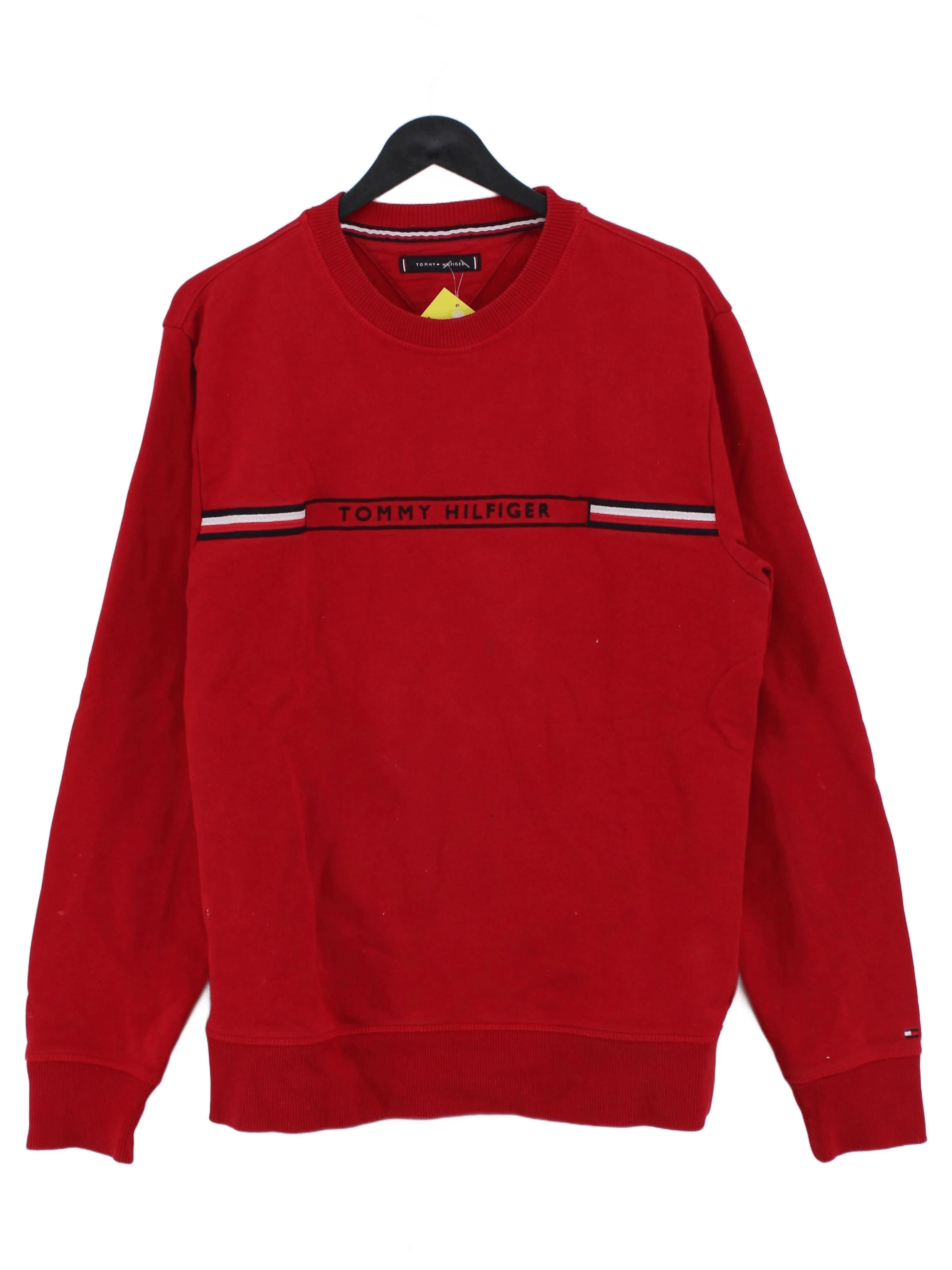 Tommy Hilfiger Men's Hoodie M Red 100% Cotton Pullover