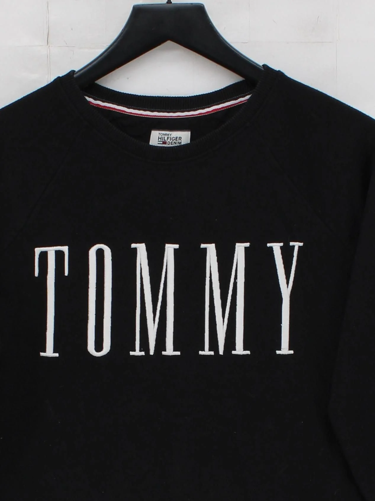 Tommy Hilfiger Men's Hoodie S Black Graphic Cotton with Polyester Pullover - Image 3