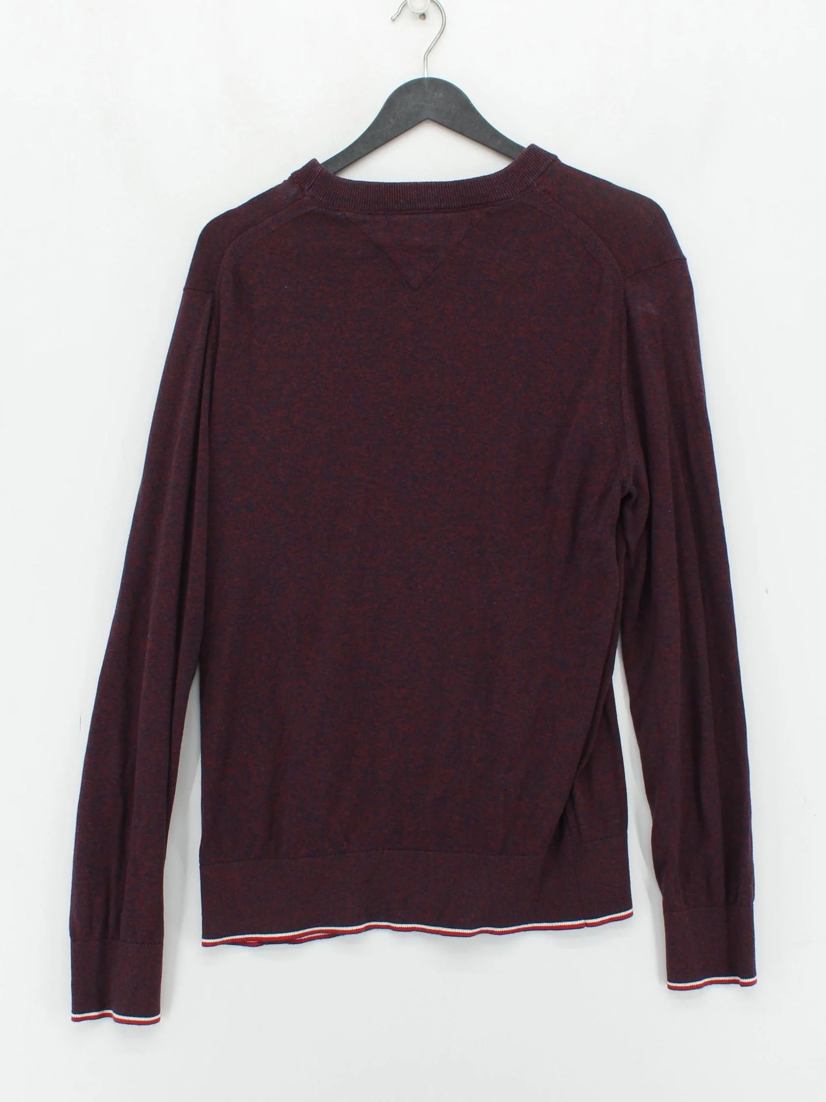 Tommy Hilfiger Men's Jumper L Red 100% Cotton Round Neck Pullover - Image 2