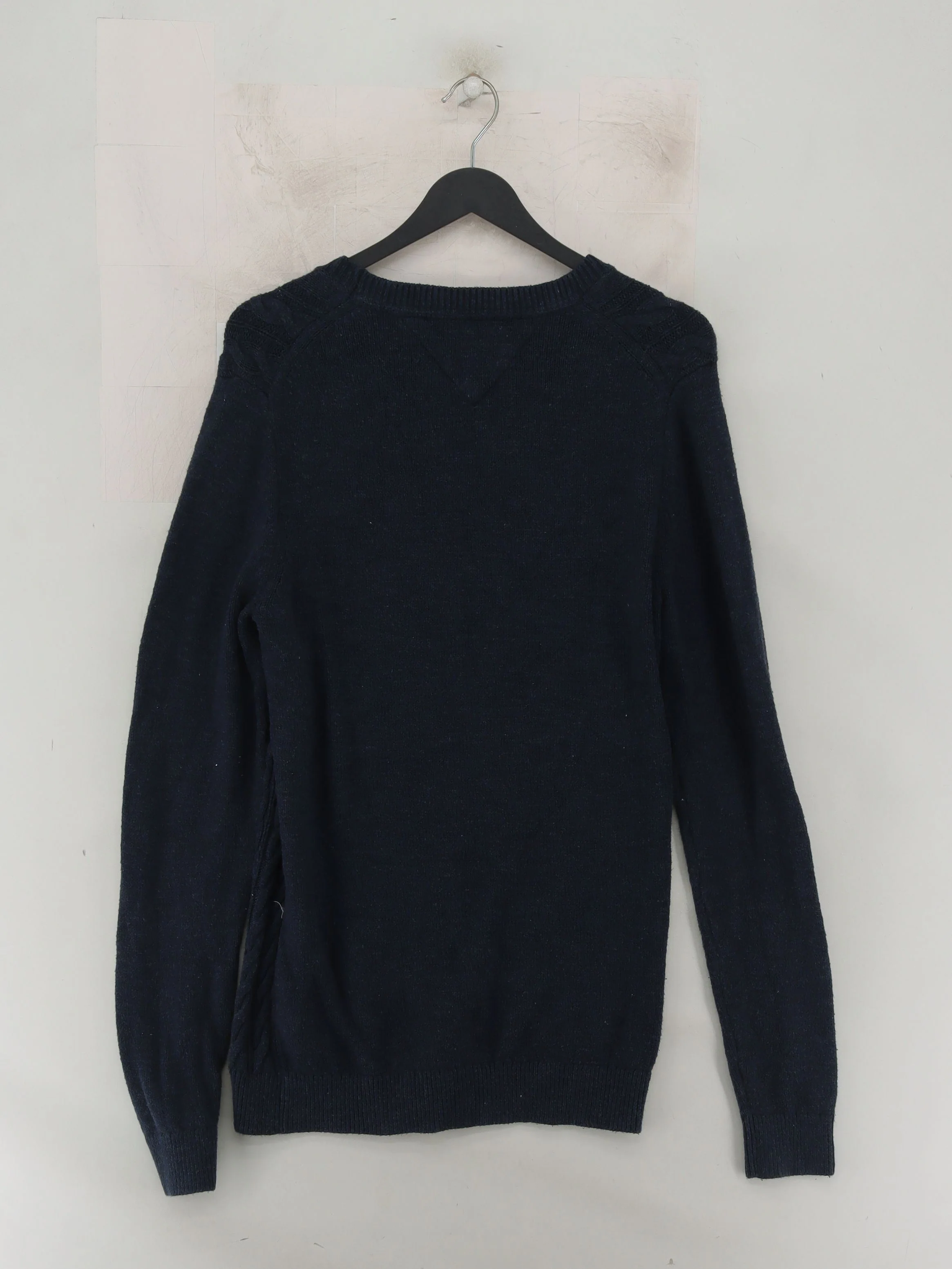 Tommy Hilfiger Men's Jumper M Blue 100% Cotton V-Neck Pullover - Image 2