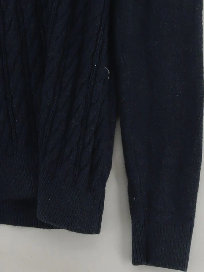 Tommy Hilfiger Men's Jumper M Blue 100% Cotton V-Neck Pullover - Image 4