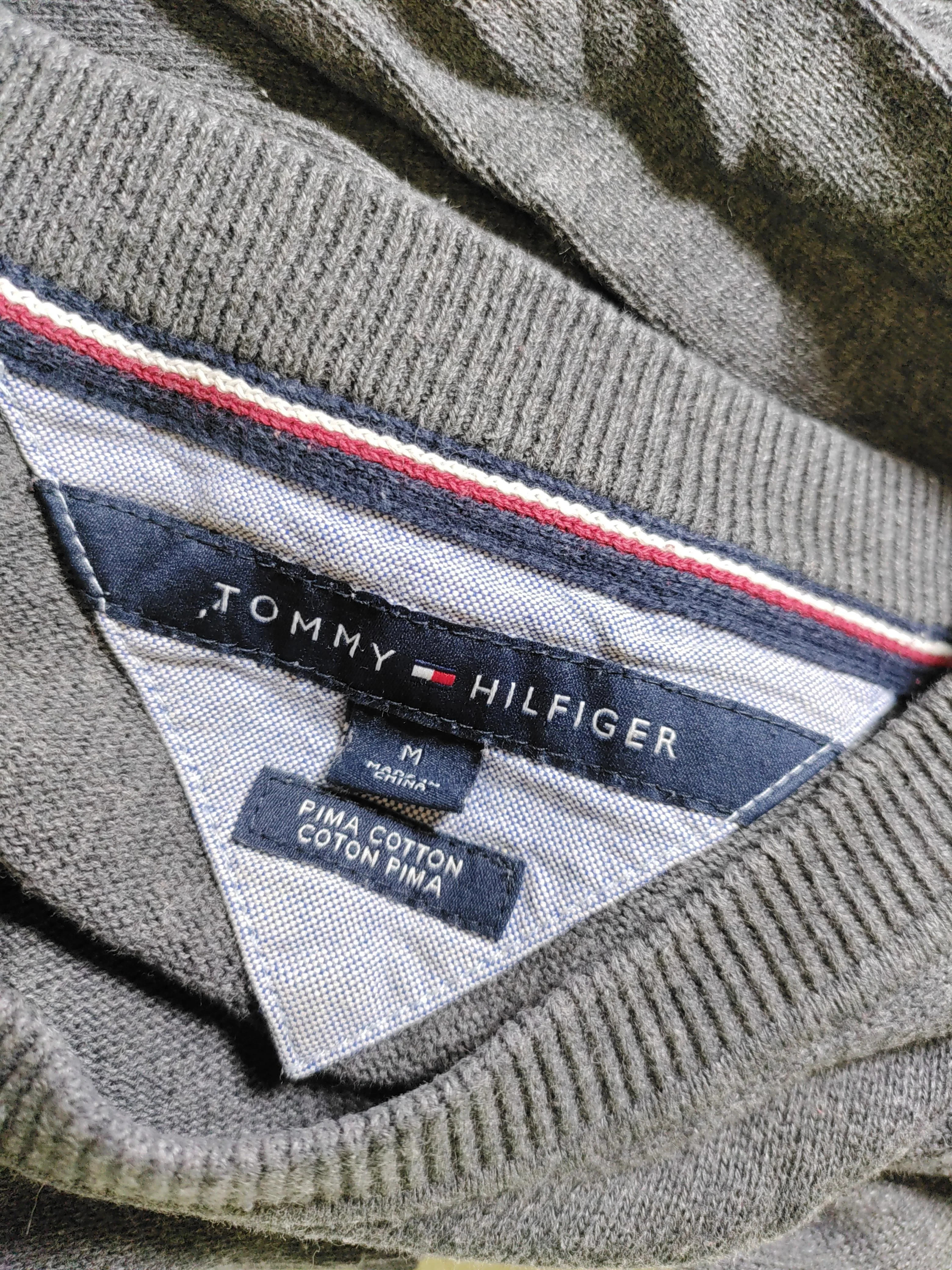 Tommy Hilfiger Men's Jumper M Grey 100% Cotton Crew Neck Pullover - Image 5