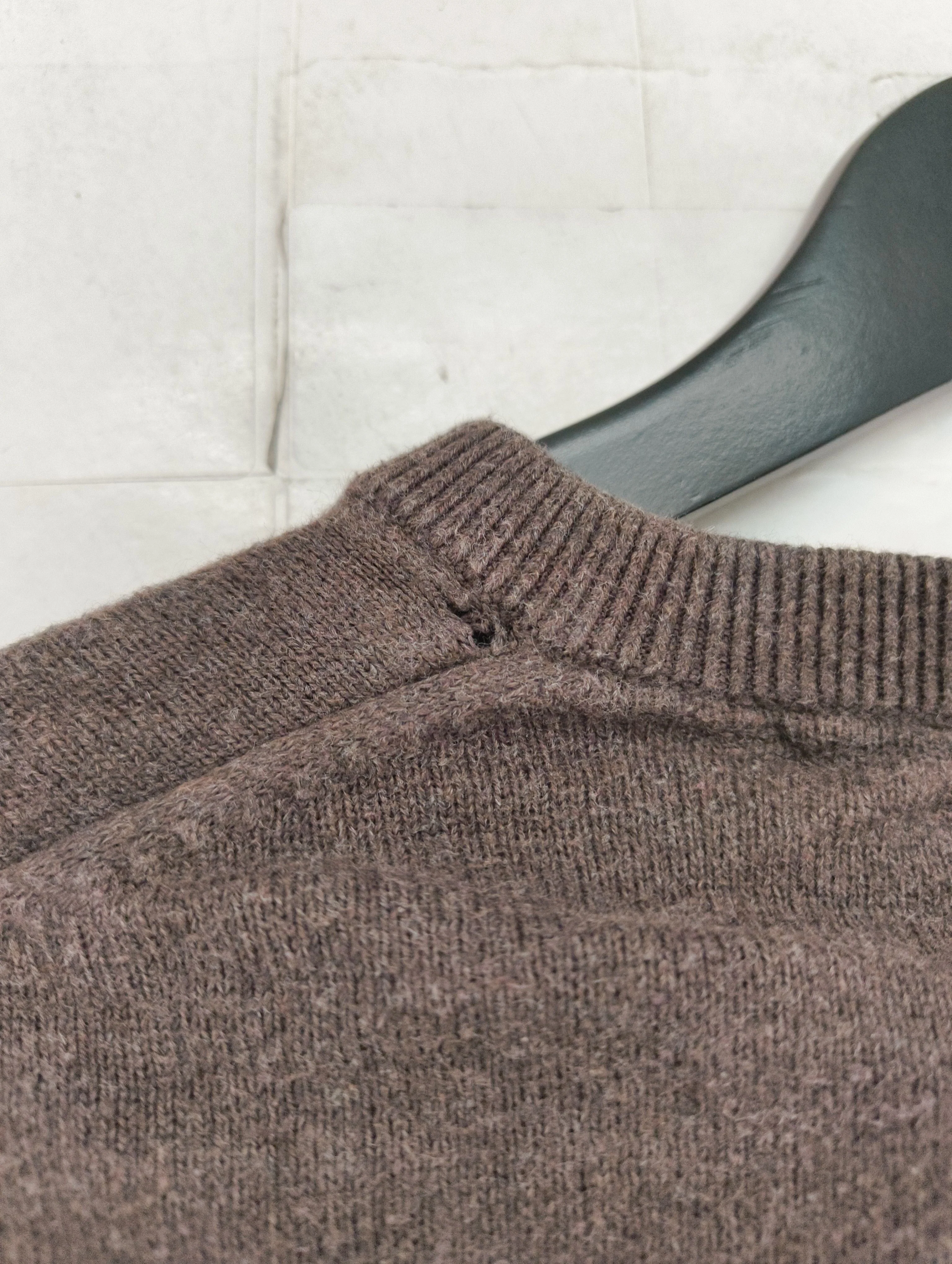 Tommy Hilfiger Men's Jumper S Brown Cotton with Cashmere V-Neck Pullover - Image 7