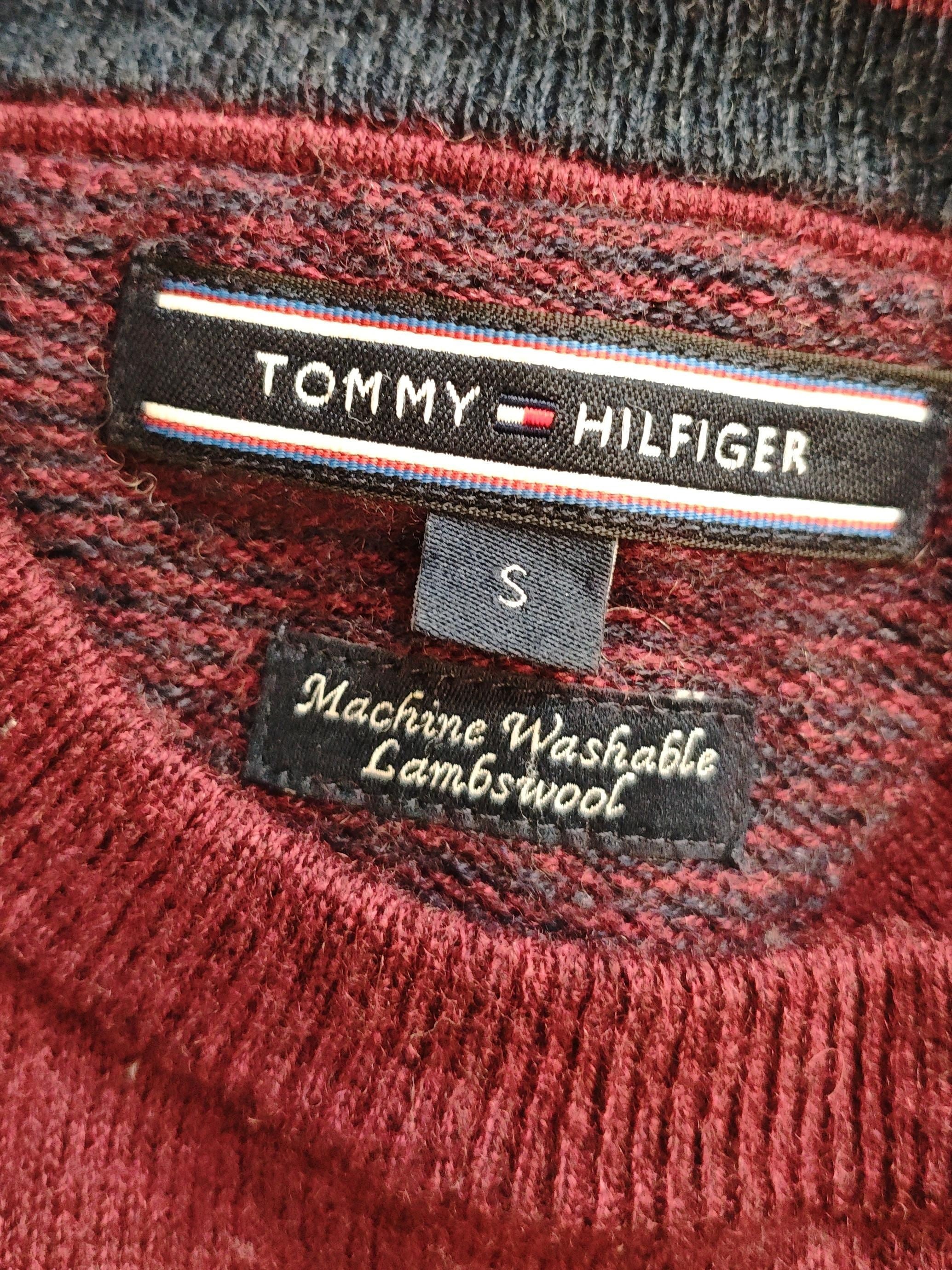 Tommy Hilfiger Men's Jumper S Red Wool with Nylon, Elastane Round Neck Pullover - Image 5