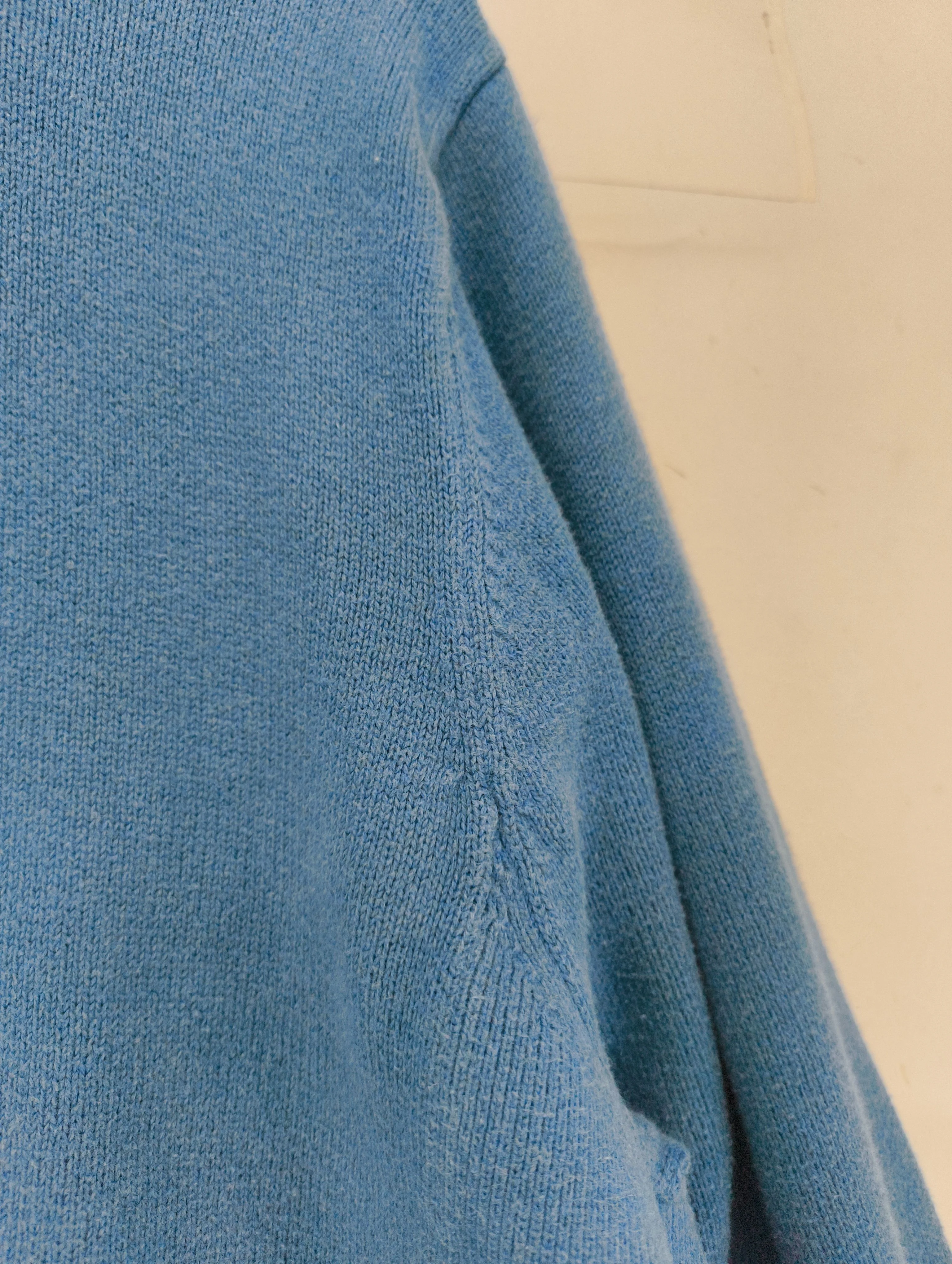 Tommy Hilfiger Men's Jumper XL Blue 100% Cotton Mock Neck Pullover - Image 5