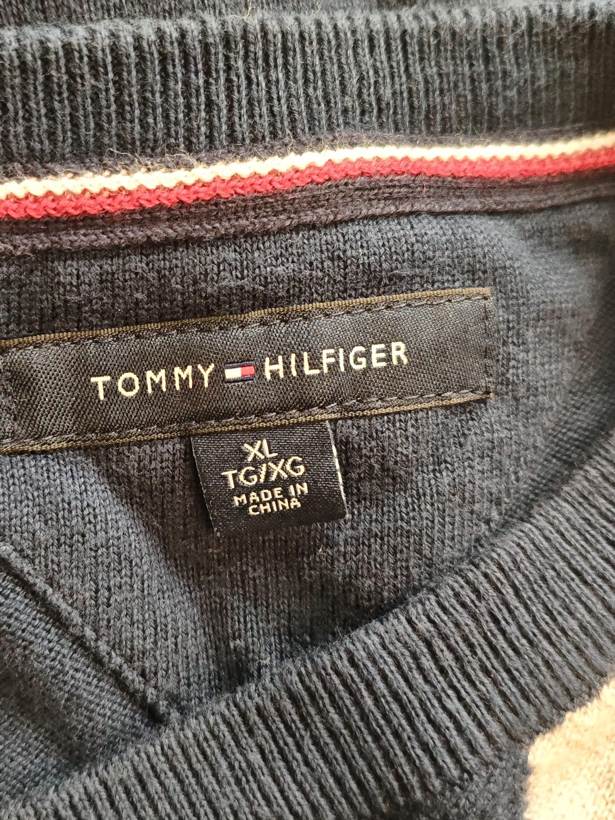 Tommy Hilfiger Men's Jumper XL Blue Argyle 100% Cotton V-Neck Pullover - Image 5
