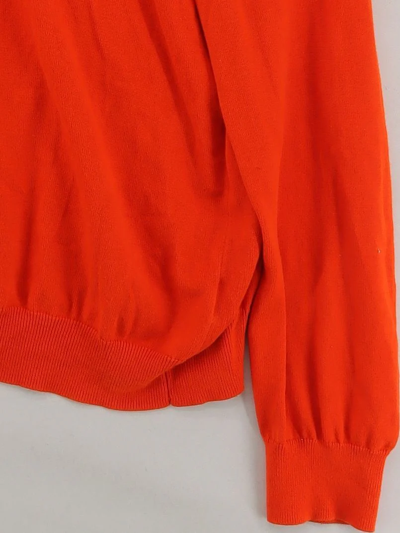 Tommy Hilfiger Men's Jumper XL Orange 100% Cotton Crew Neck Pullover - Image 4