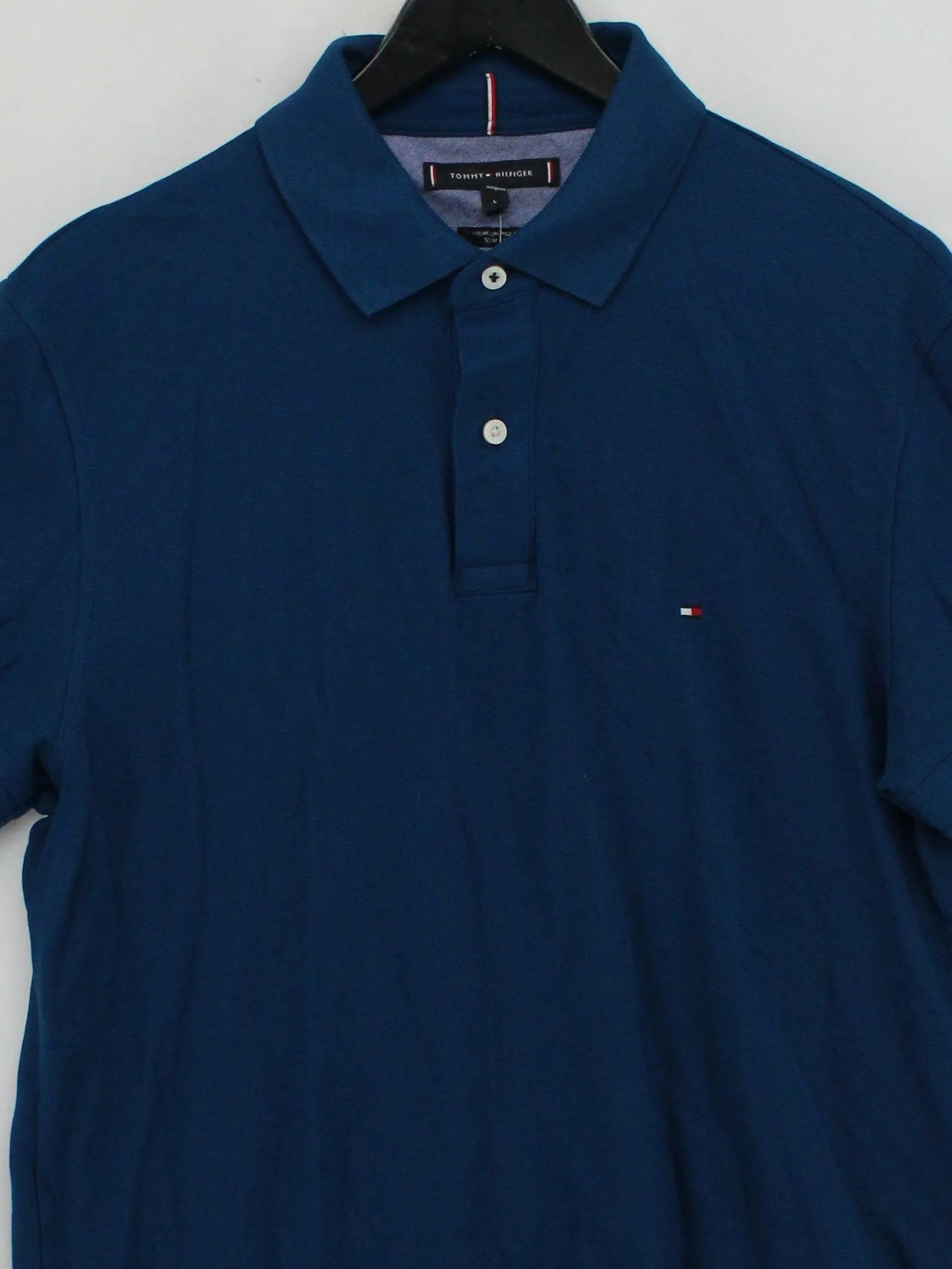Tommy Hilfiger Men's Polo L Blue 100% Cotton Basic - Image 3