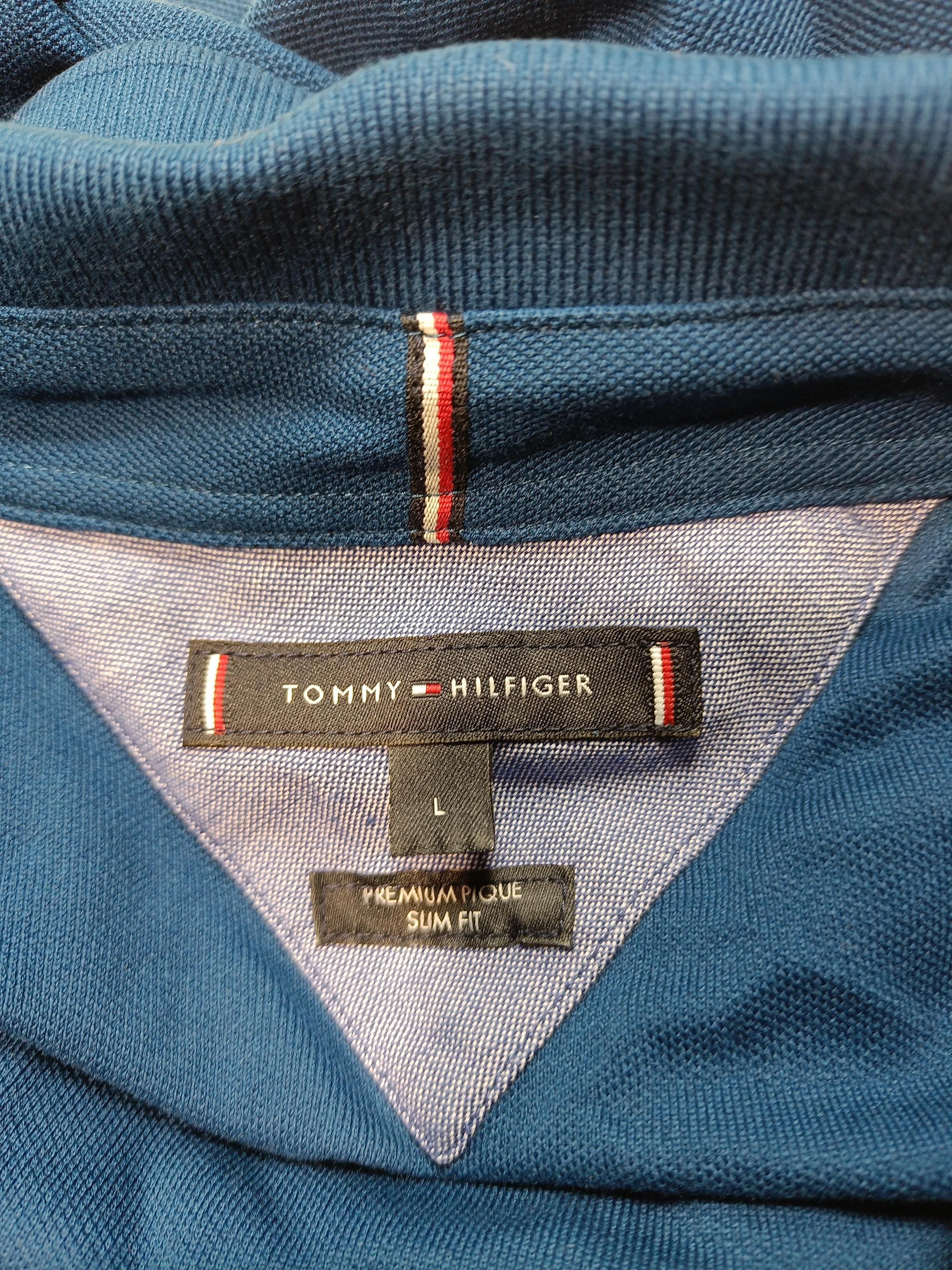 Tommy Hilfiger Men's Polo L Blue 100% Cotton Basic - Image 5