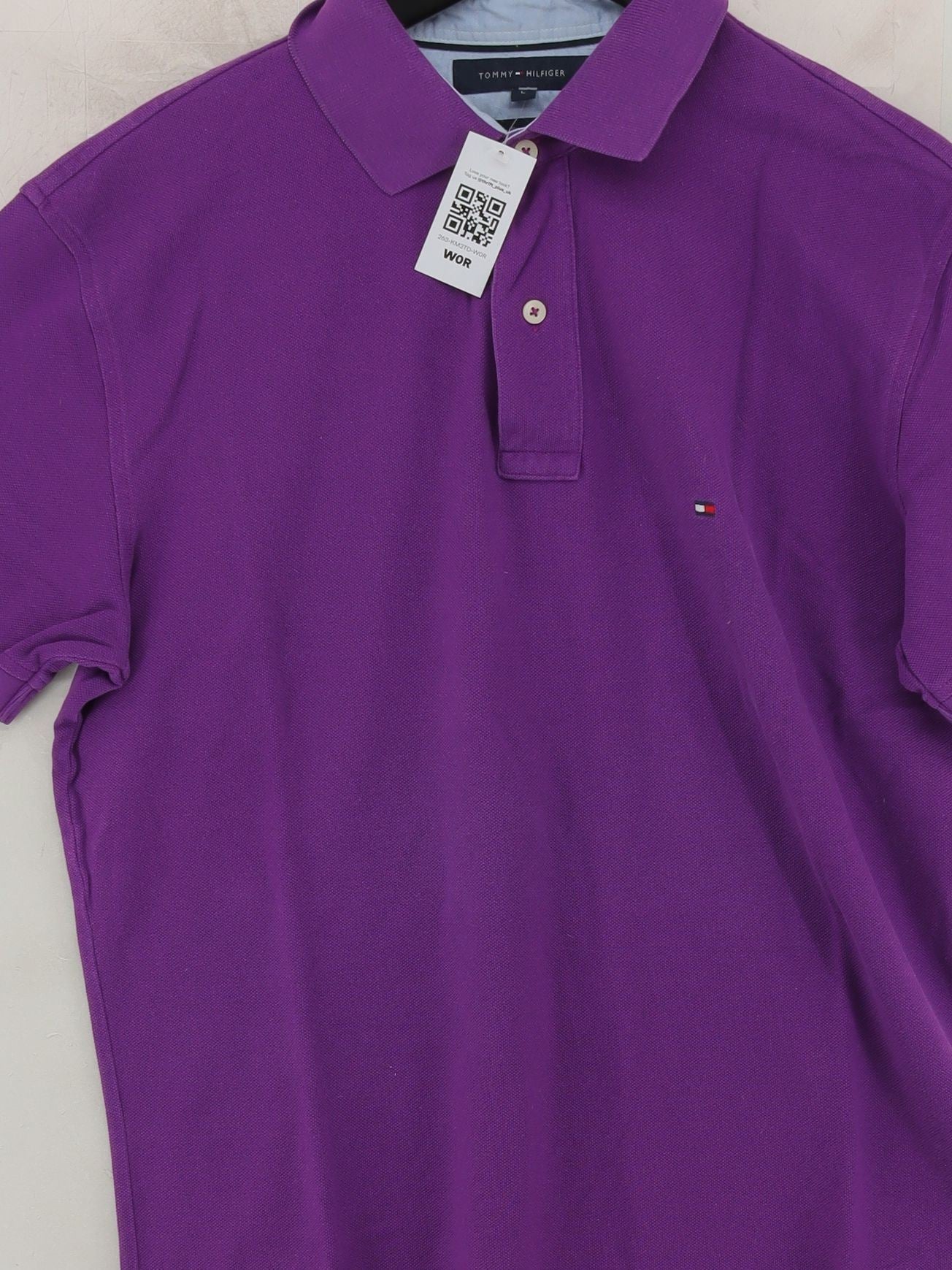 Tommy Hilfiger Men's Polo L Purple 100% Cotton Basic - Image 3
