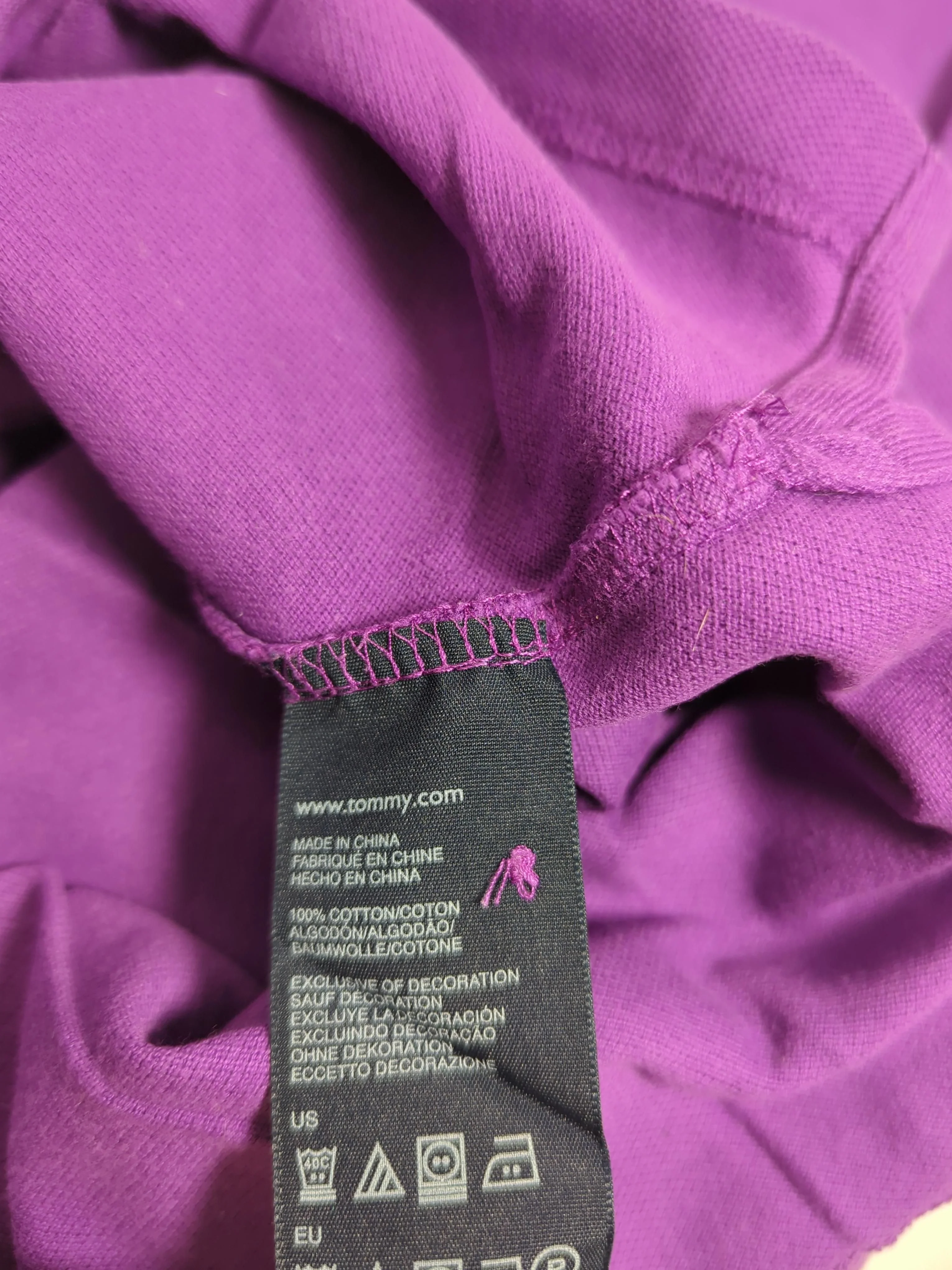 Tommy Hilfiger Men's Polo L Purple 100% Cotton Basic - Image 6