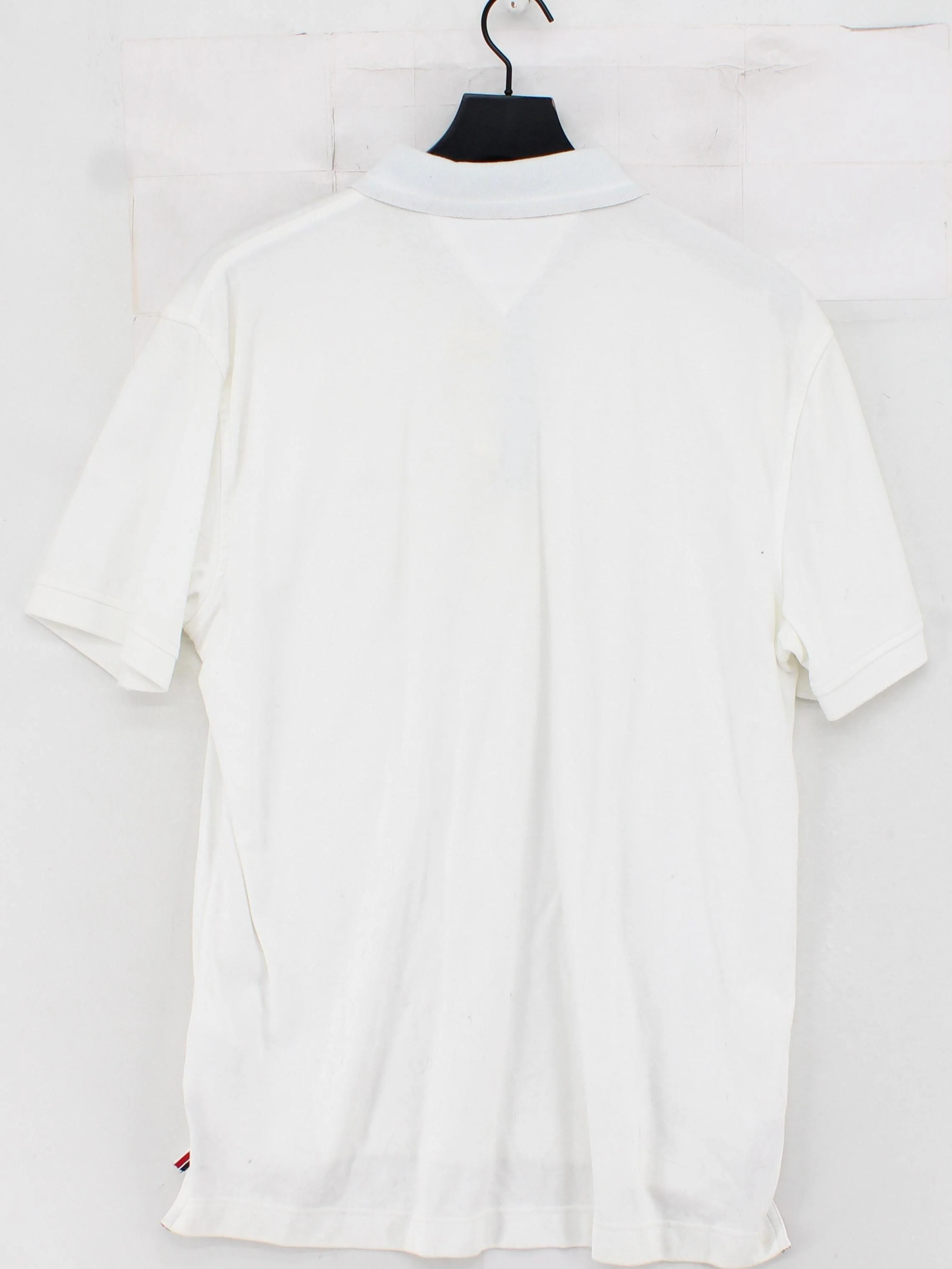 Tommy Hilfiger Men's Polo L White 100% Cotton Basic - Image 2