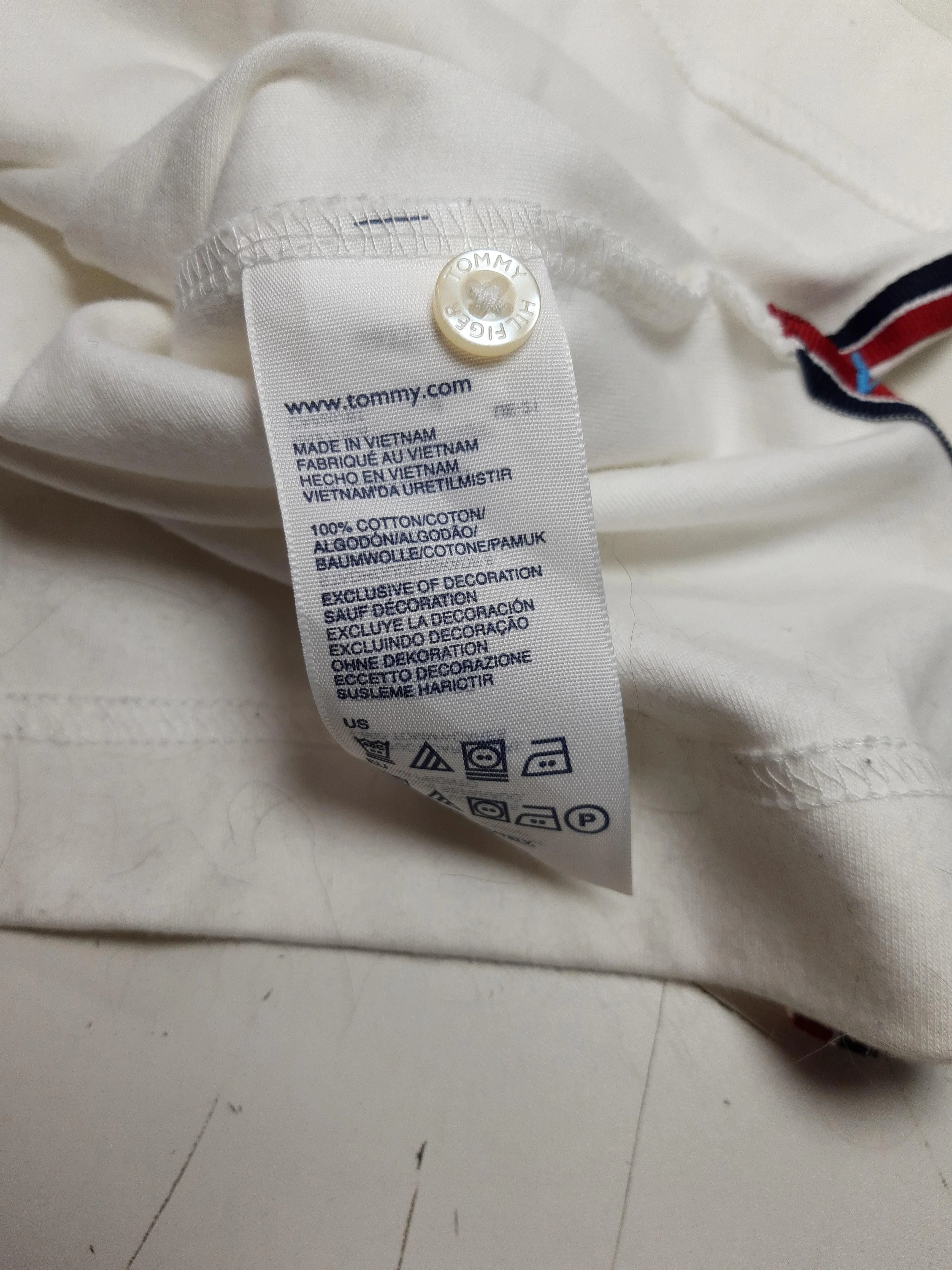 Tommy Hilfiger Men's Polo L White 100% Cotton Basic - Image 6