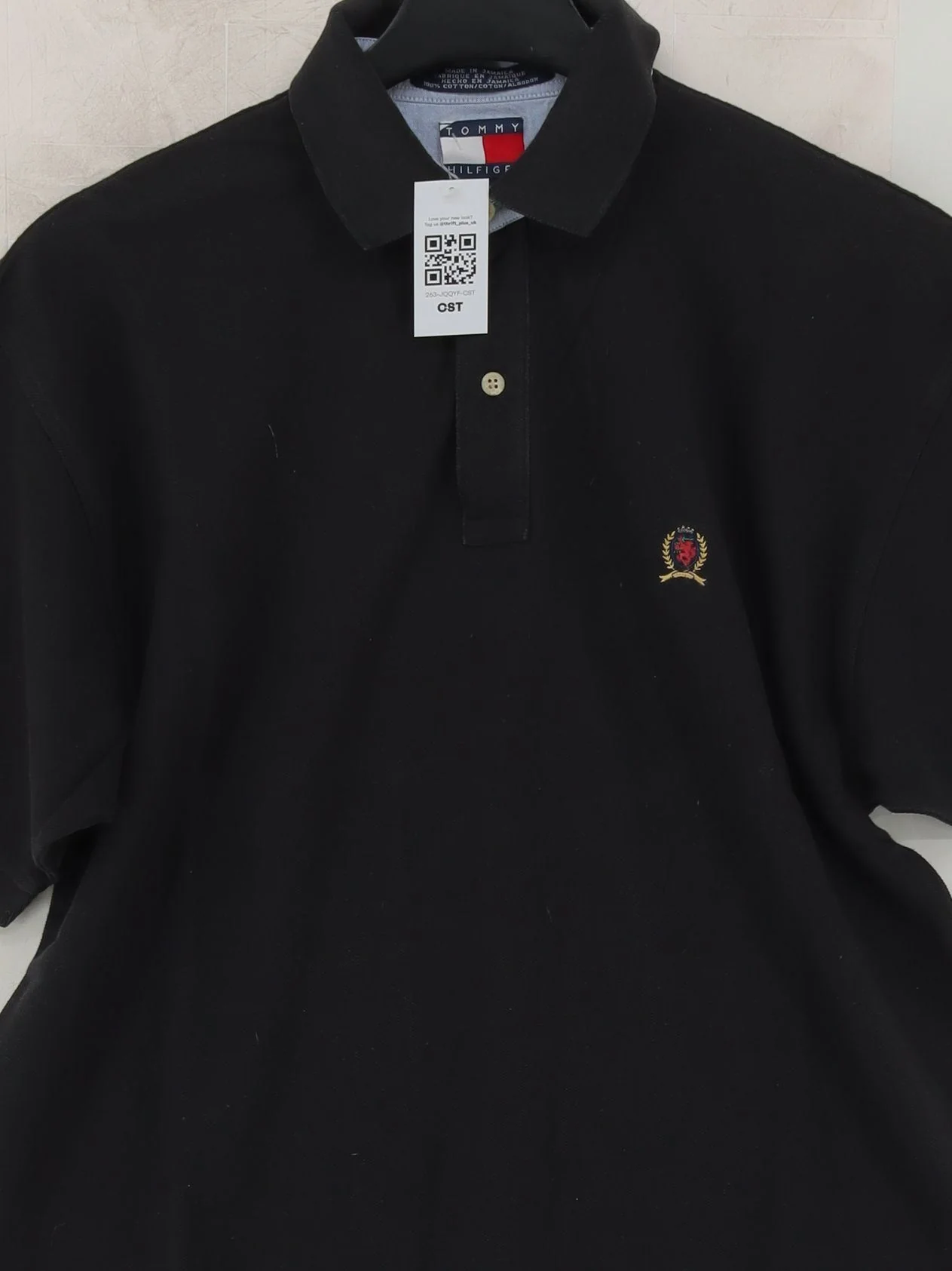Tommy Hilfiger Men's Polo M Black 100% Cotton Basic - Image 3