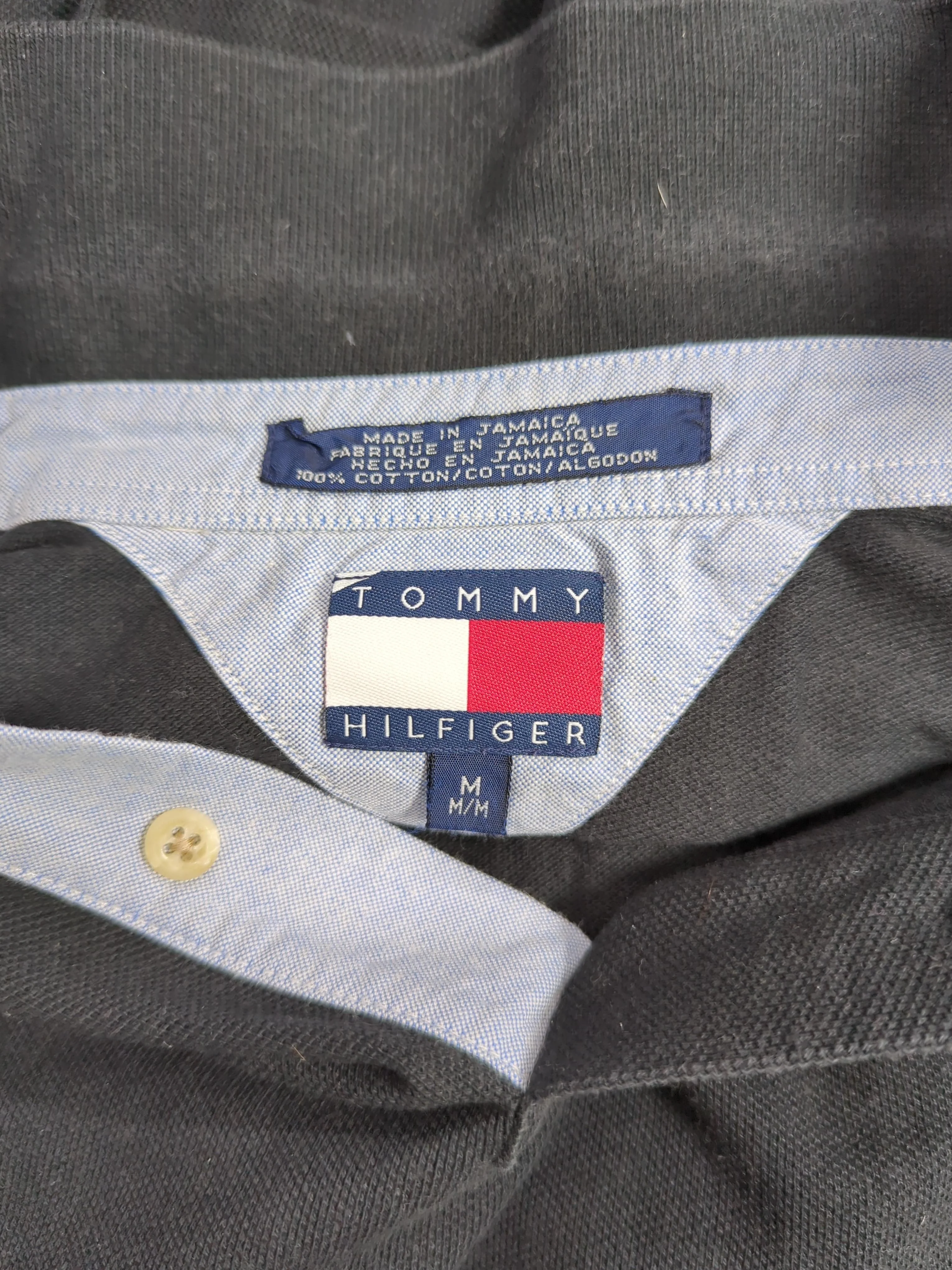 Tommy Hilfiger Men's Polo M Black 100% Cotton Basic - Image 5