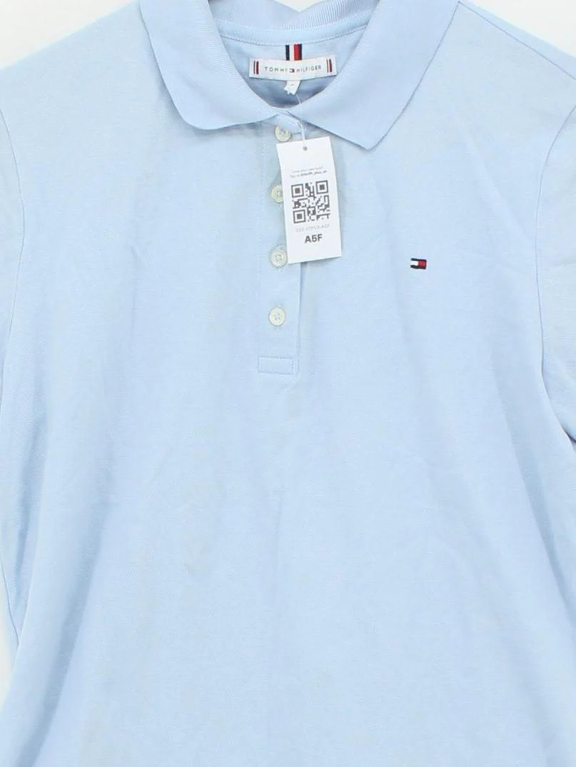 Tommy Hilfiger Men's Polo M Blue Cotton with Elastane Basic - Image 3
