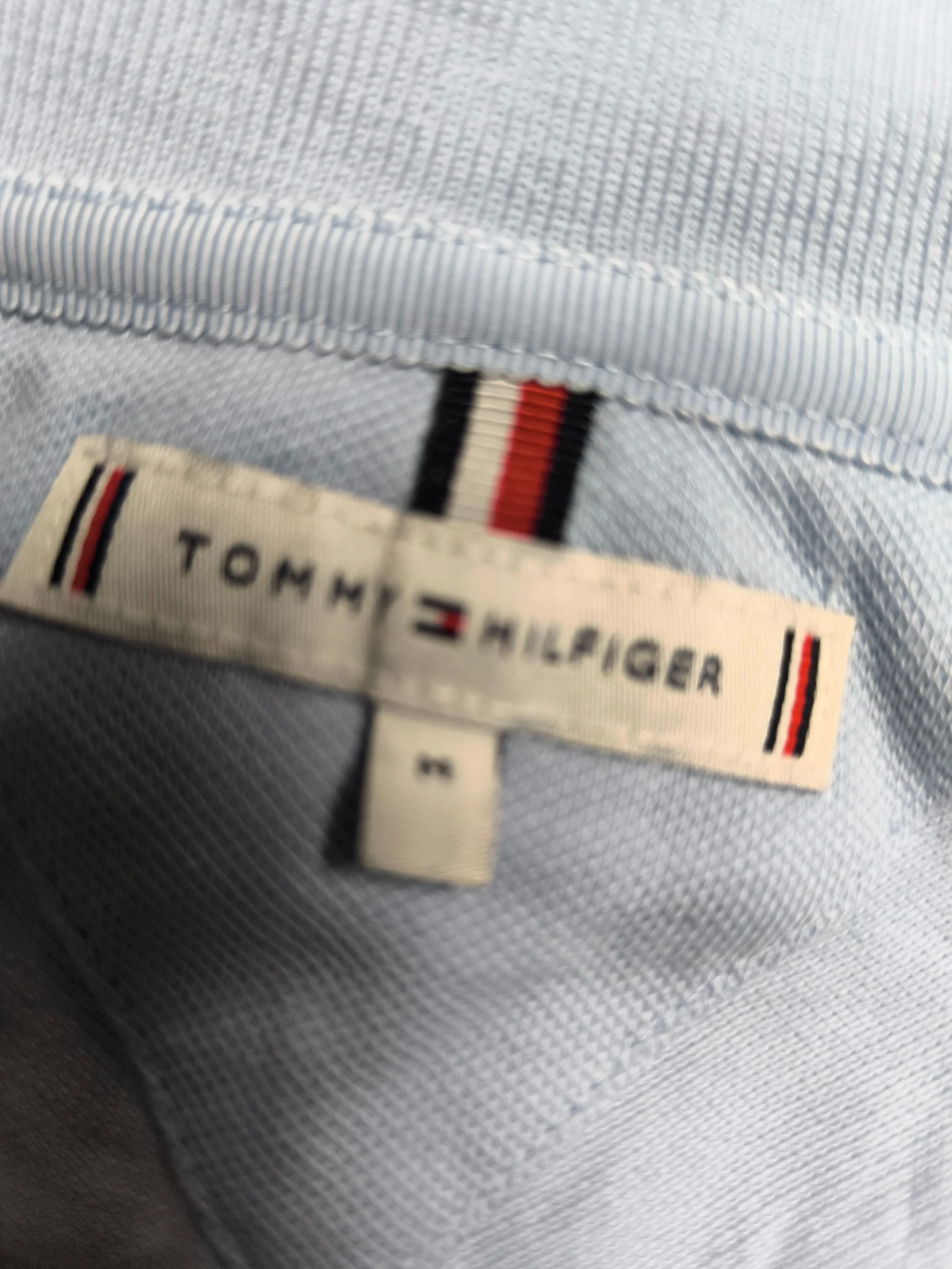 Tommy Hilfiger Men's Polo M Blue Cotton with Elastane Basic - Image 5