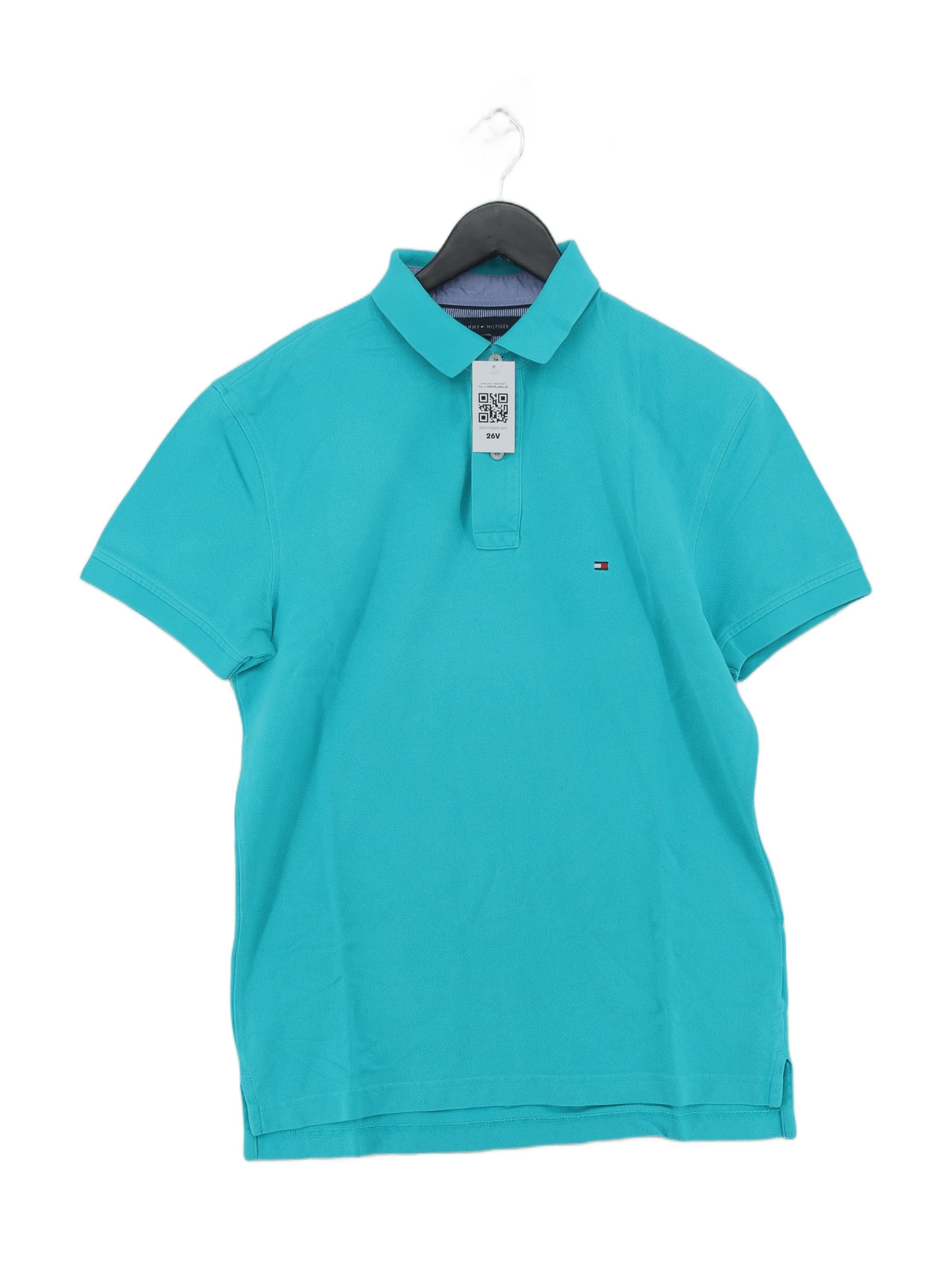 Tommy Hilfiger Men's Polo M Green 100% Cotton Basic