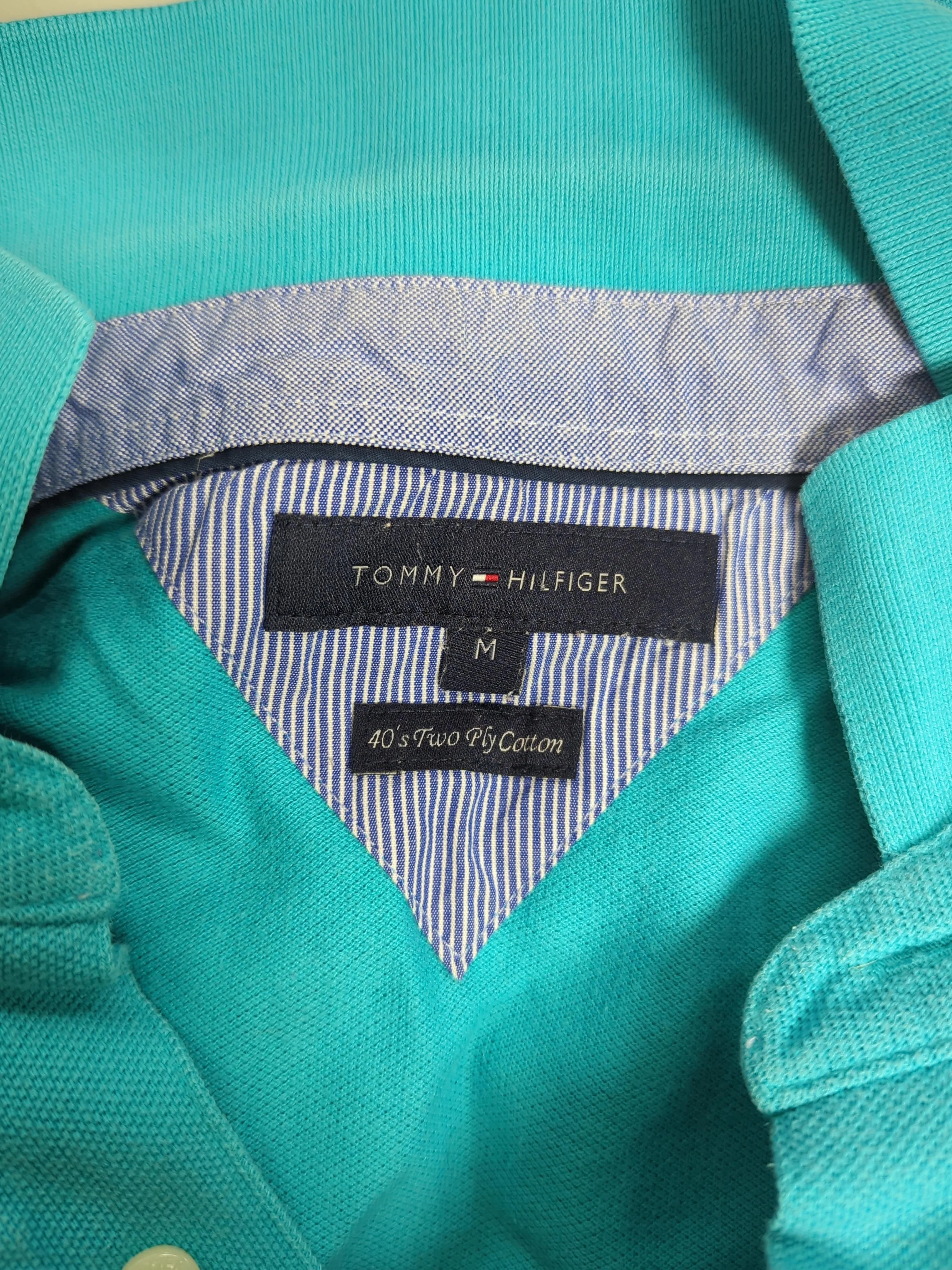 Tommy Hilfiger Men's Polo M Green 100% Cotton Basic - Image 5