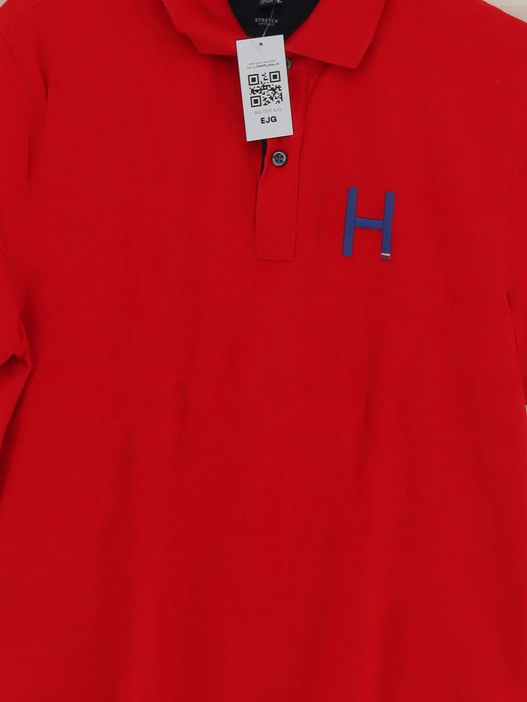 Tommy Hilfiger Men's Polo M Red Graphic Cotton with Elastane Basic - Image 3
