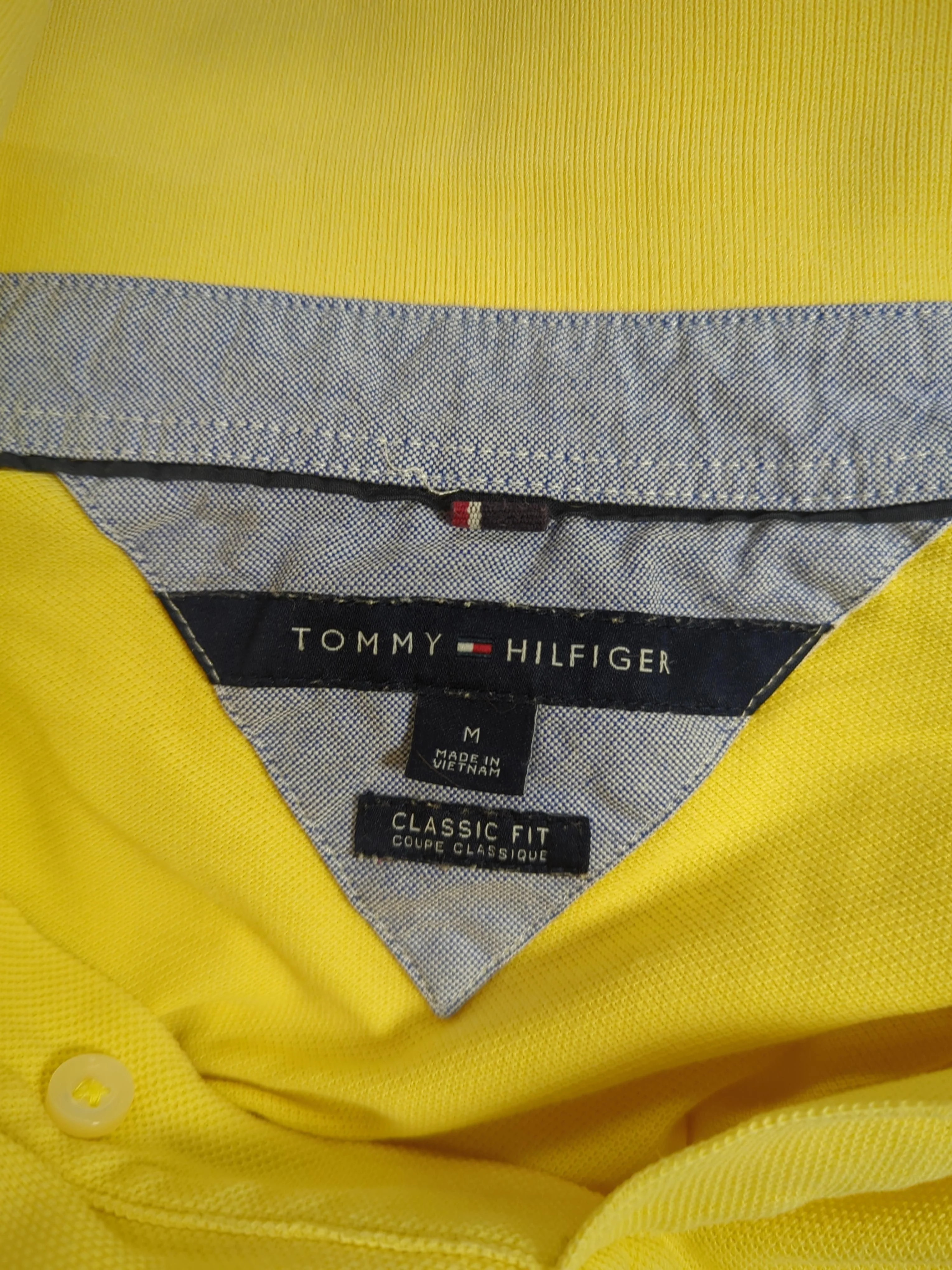 Tommy Hilfiger Men's Polo M Yellow 100% Cotton Basic - Image 5