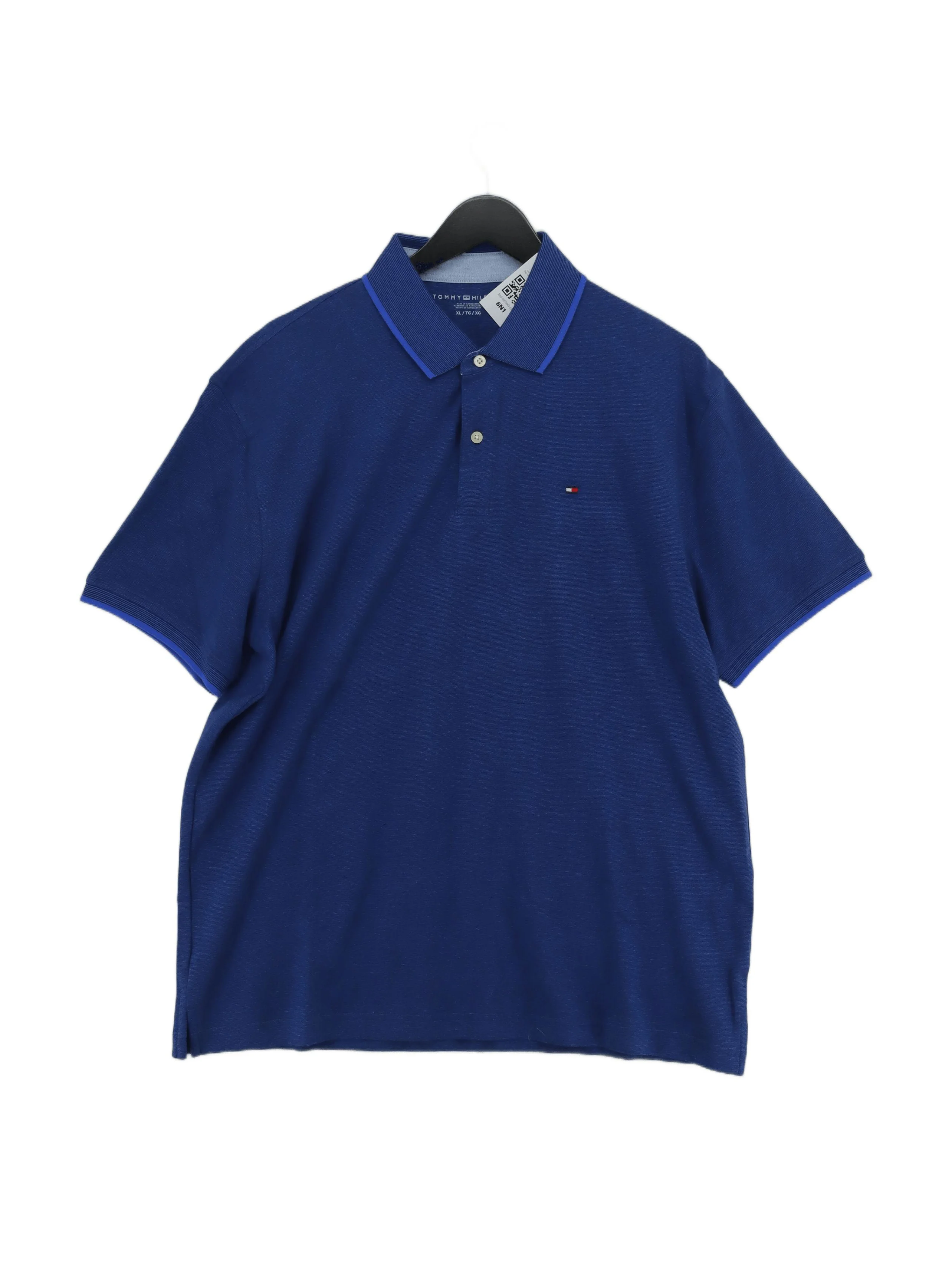 Tommy Hilfiger Men's Polo XL Blue 100% Cotton Basic