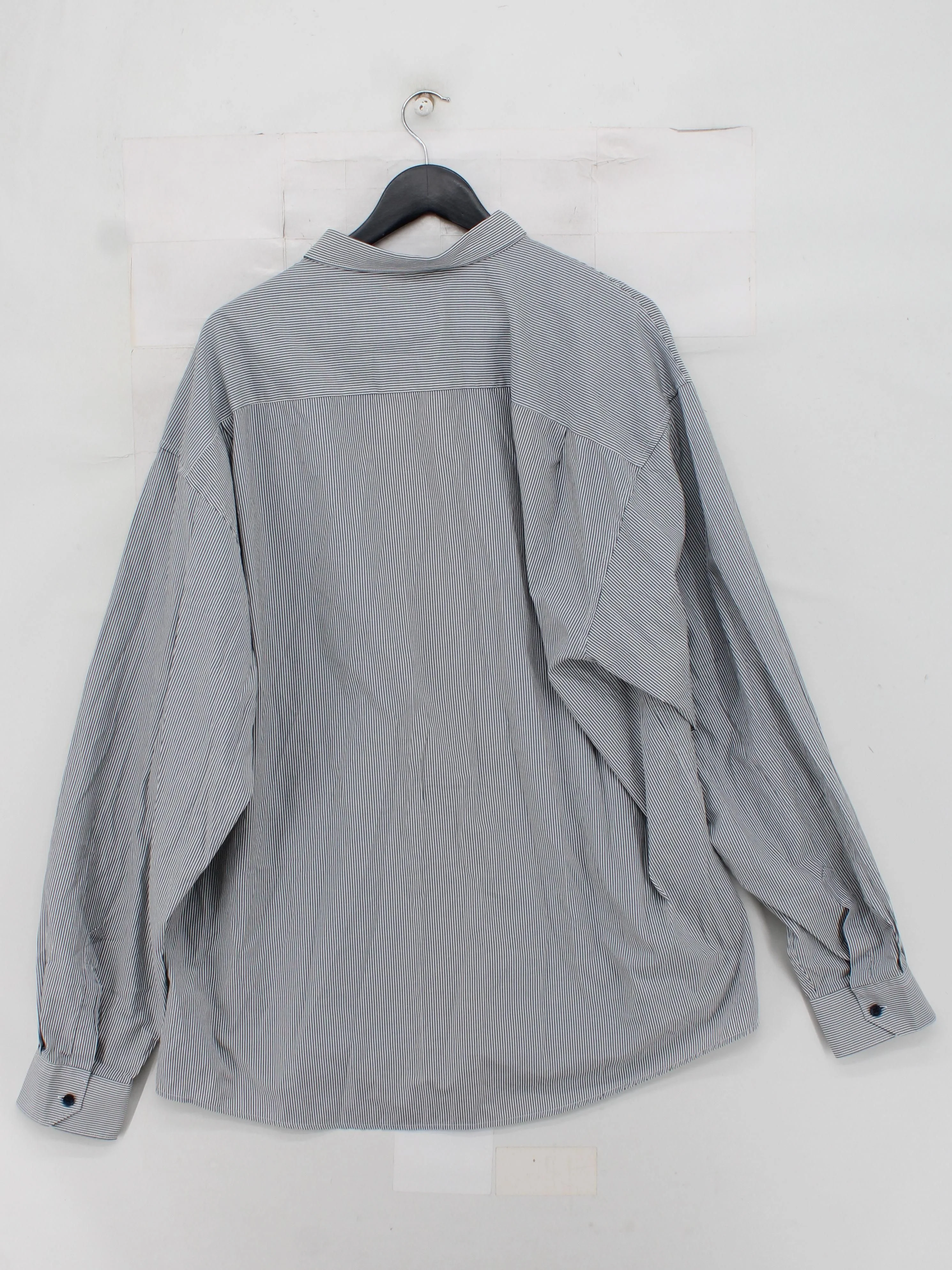 Tommy Hilfiger Men's Shirt Chest: 57 in Blue Striped 100% Cotton Basic - Image 2