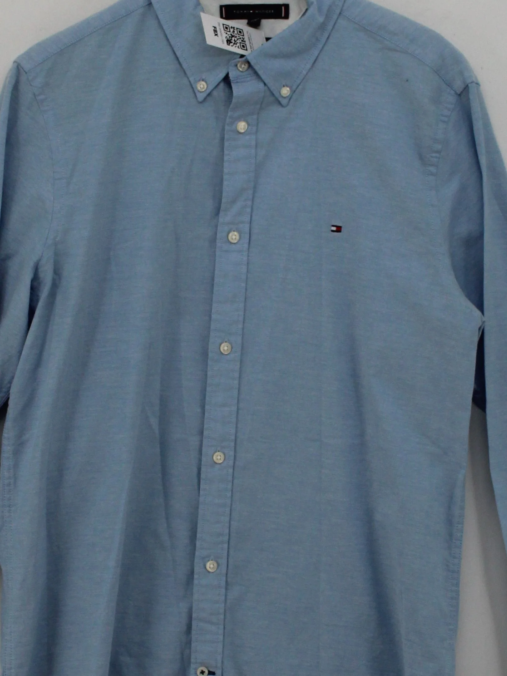 Tommy Hilfiger Men's Shirt L Blue 100% Other Basic - Image 3