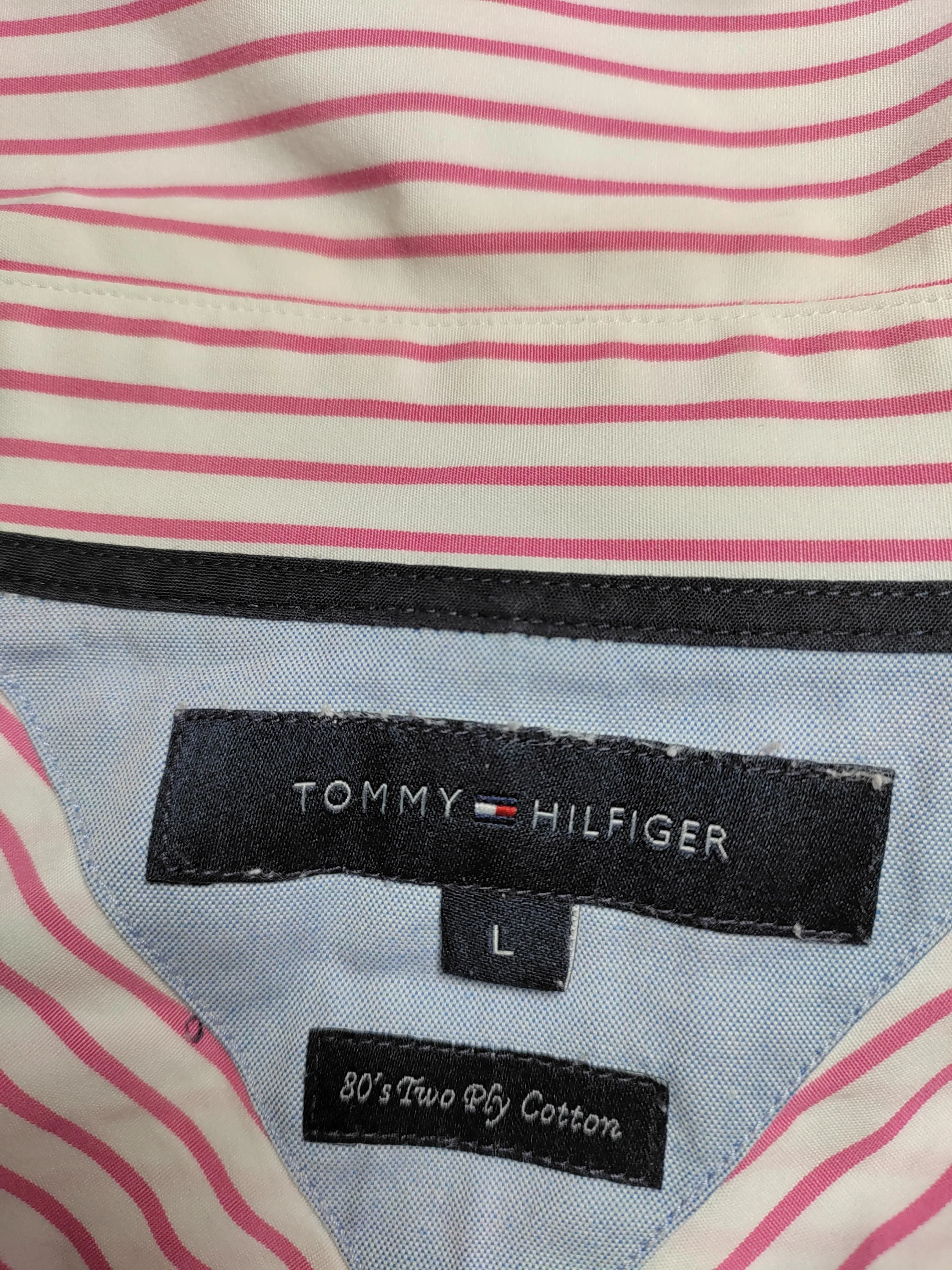 Tommy Hilfiger Men's Shirt L Pink Striped 100% Cotton Basic - Image 5