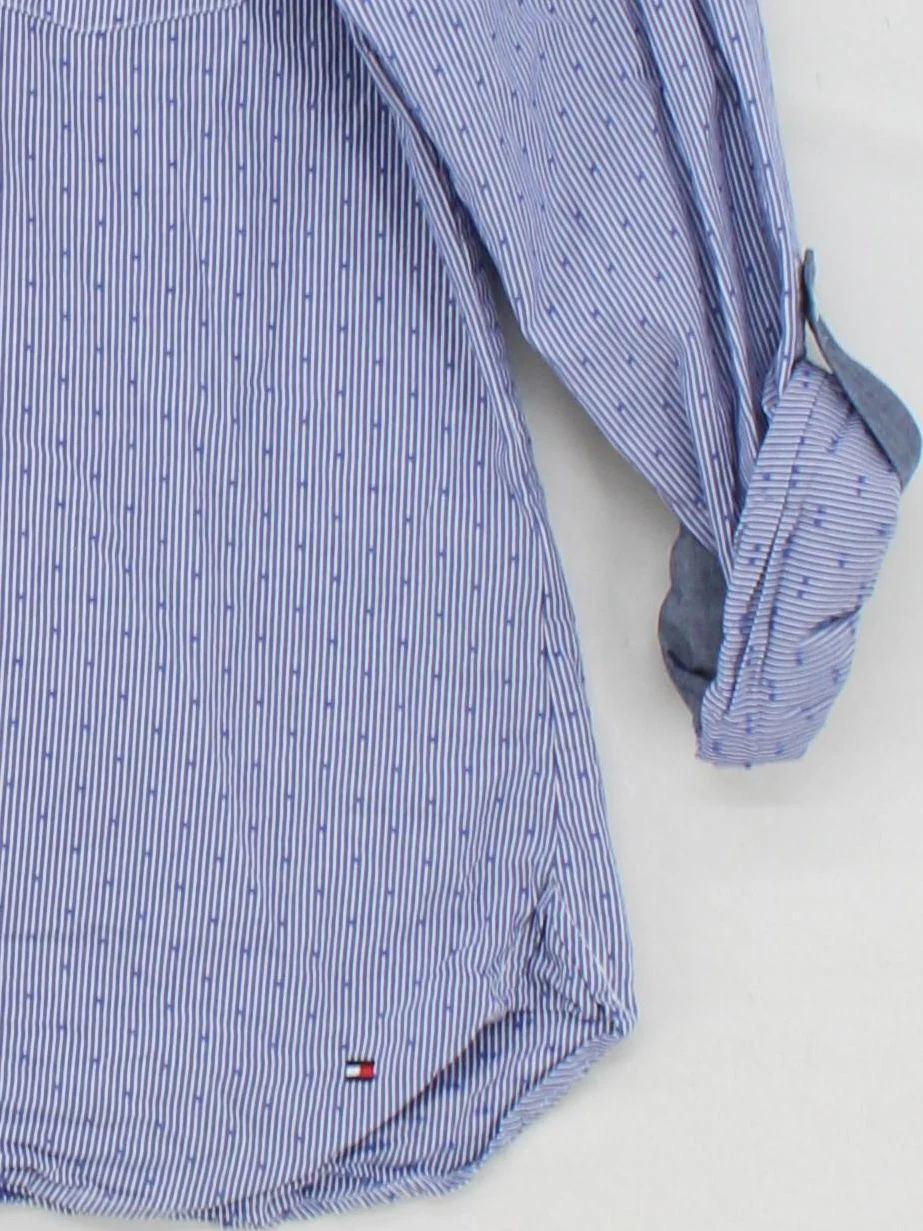 Tommy Hilfiger Men's Shirt S Blue 100% Cotton Basic - Image 4