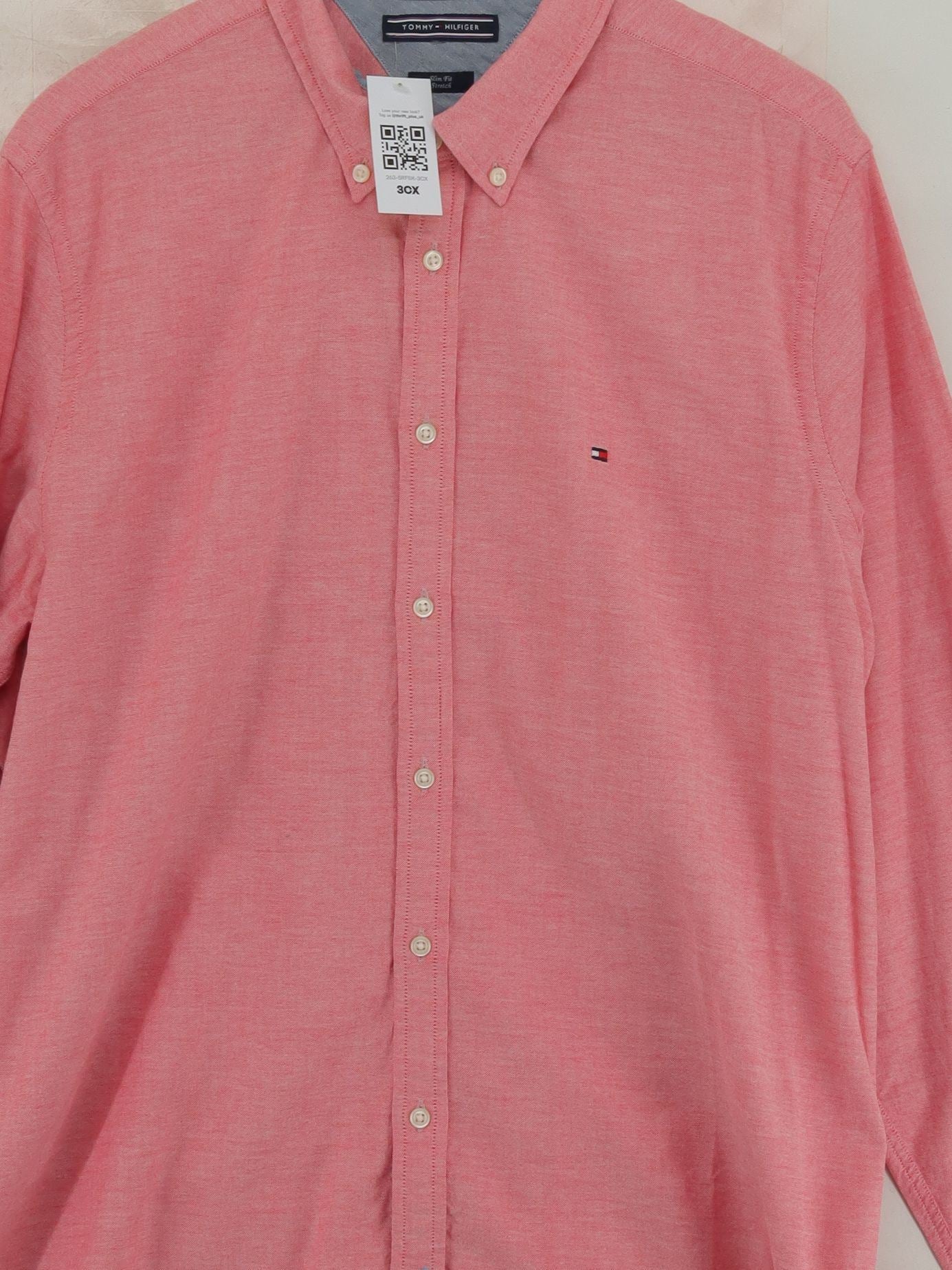 Tommy Hilfiger Men's Shirt XL Red 100% Other Basic - Image 3